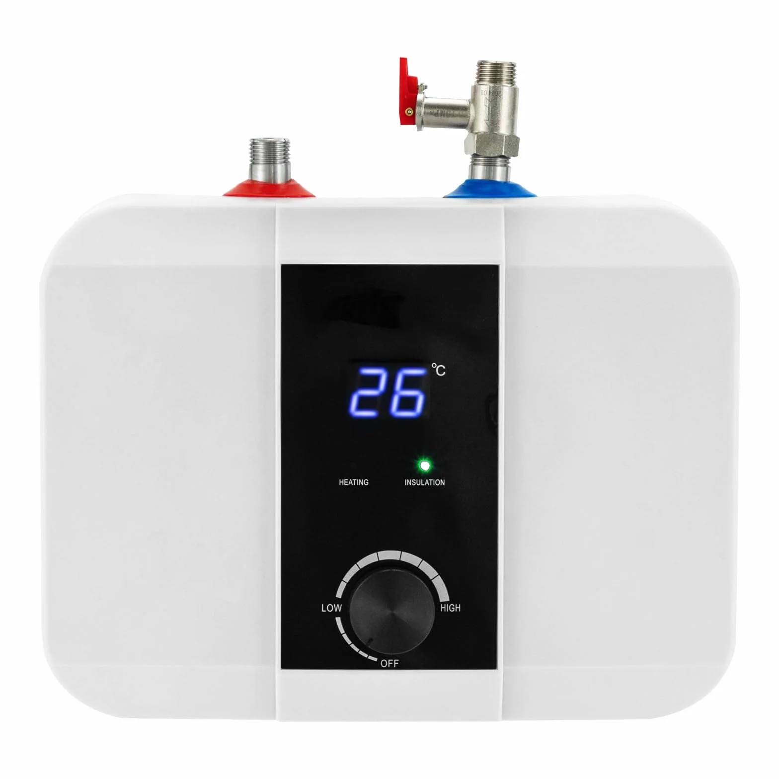 Caldaia da tavolo da 6 l, resistente alla pressione, 1500 W, per cucina, con display a LED, piccolo ripiano per l'uso sotto lavelli da cucina e lavandino