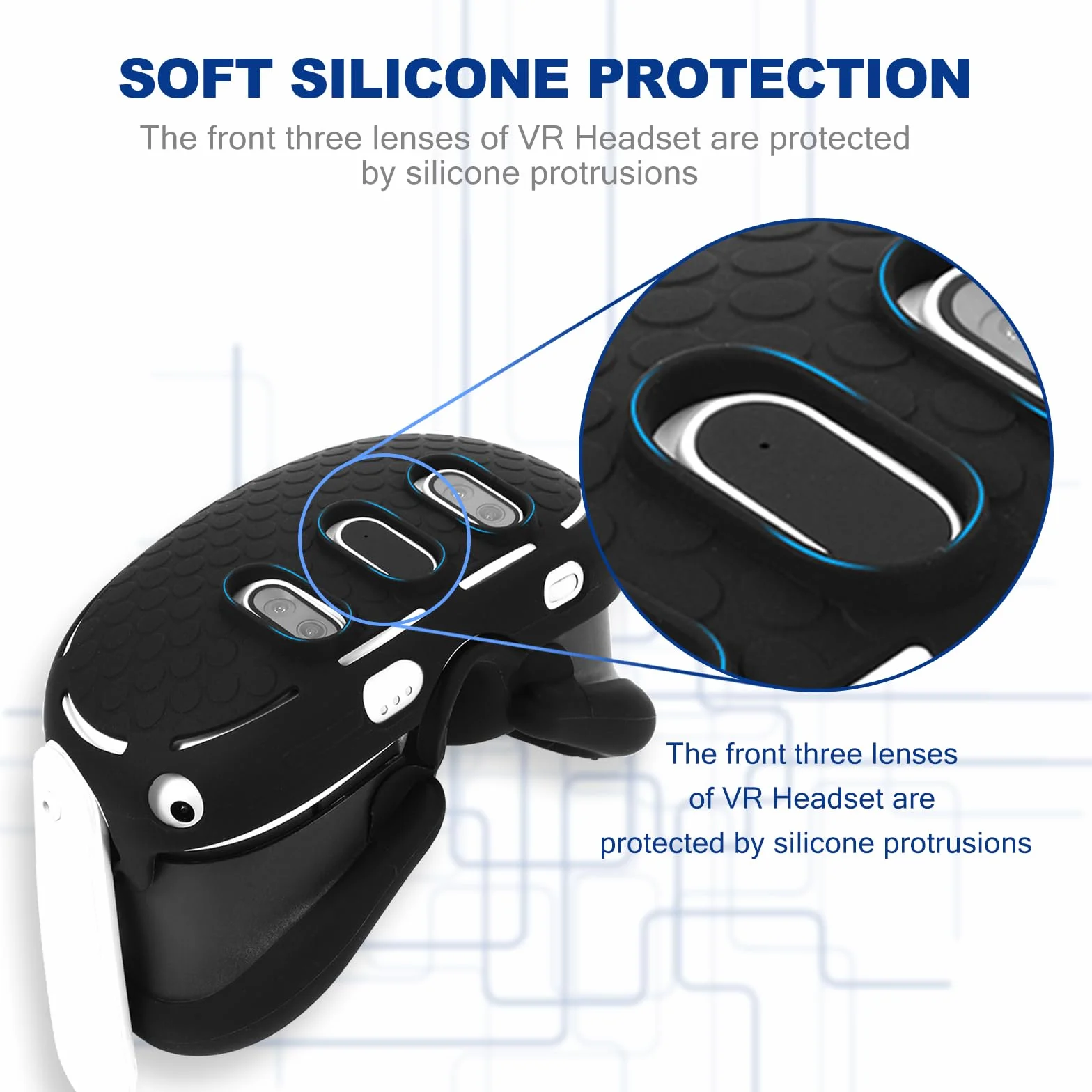 Set di accessori protettivi per Meta Quest 3, coperture per impugnature e controller VR, pad in silicone e coperture per levette VR