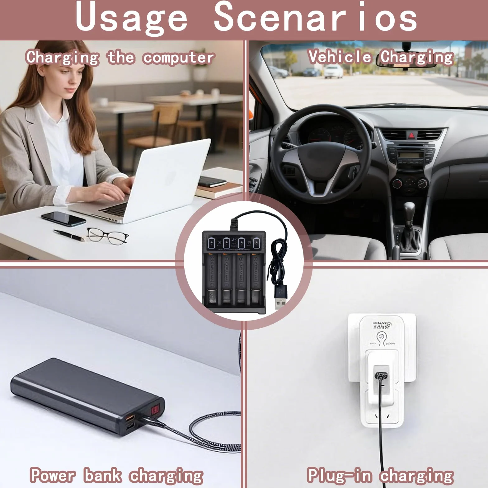 Caricabatterie Indipendente A 4 Slot Per Batterie Ricaricabili AA E AAA Ni-MH, Display LCD, Sistema Di Raffreddamento E Sicurezza Avanzata Per Ricariche Efficaci, Caricatore Pile Ricaricabili