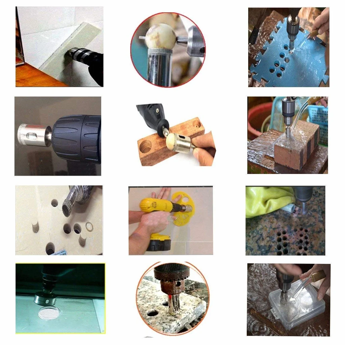 Set di 15 Frese a Tazza Diamantate Professionali per Piastrelle, Vetro, Marmo, Ceramica