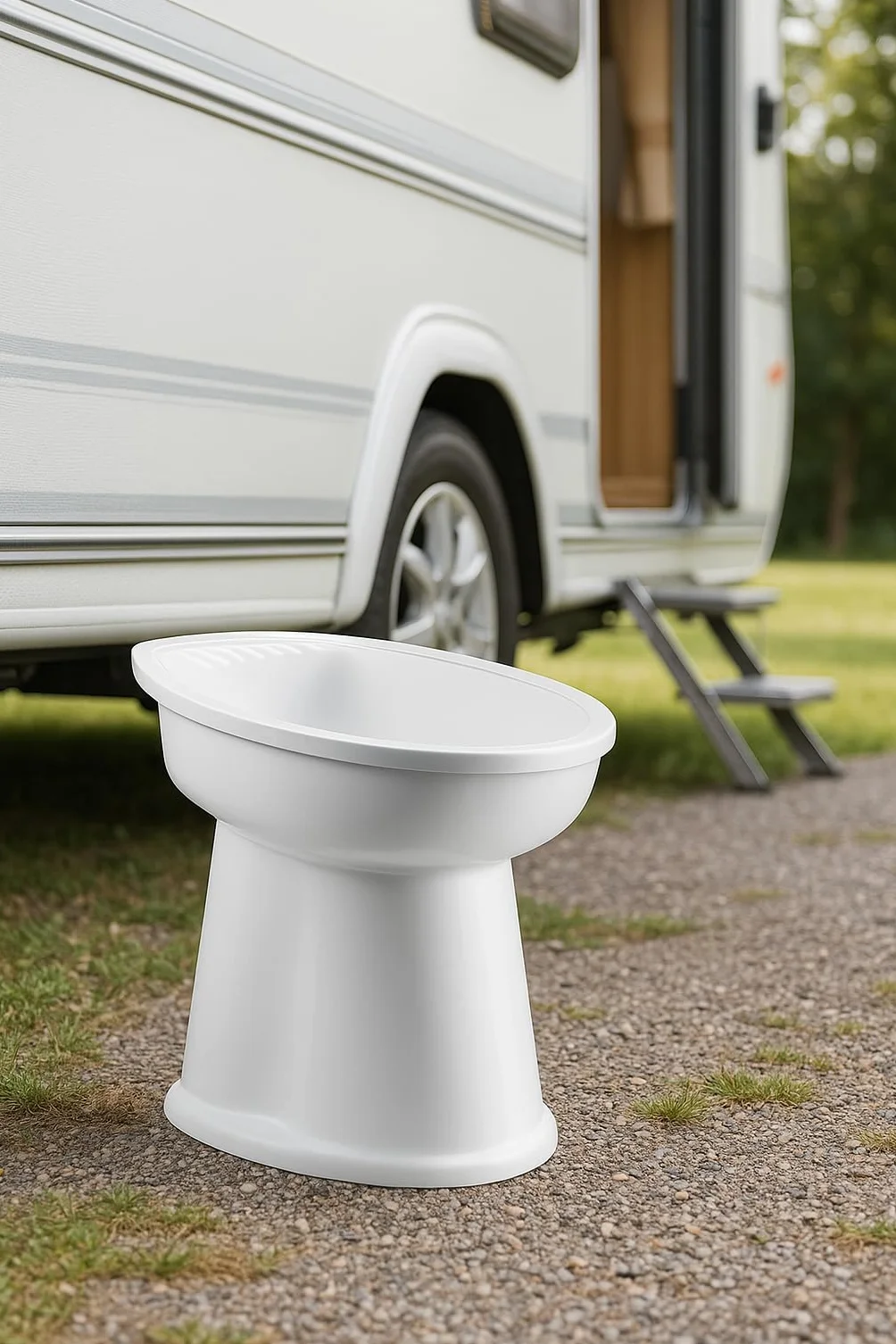 Bidet da Campeggio Portatile e Smontabile 2 Pezzi in Plastica 47 x 32 x 38 cm