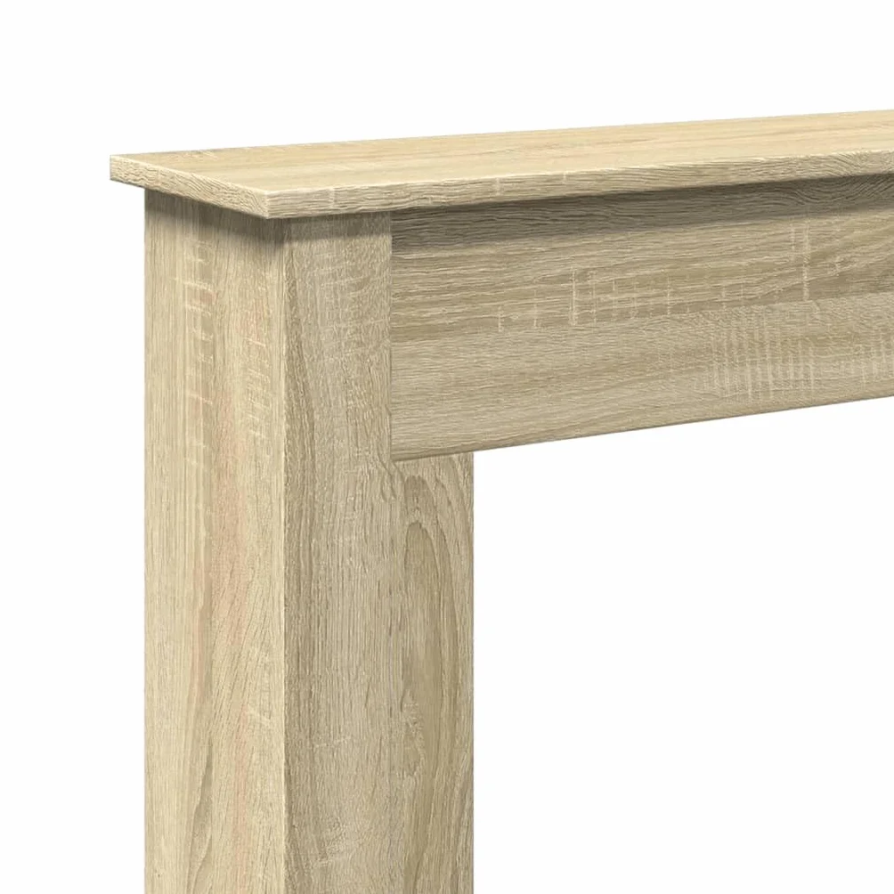 Gecheer Cornice per Camino Moderna con Ripiano 75x20x87,5 cm Truciolato Rovere Sonoma per Fiamma LED Soggiorno