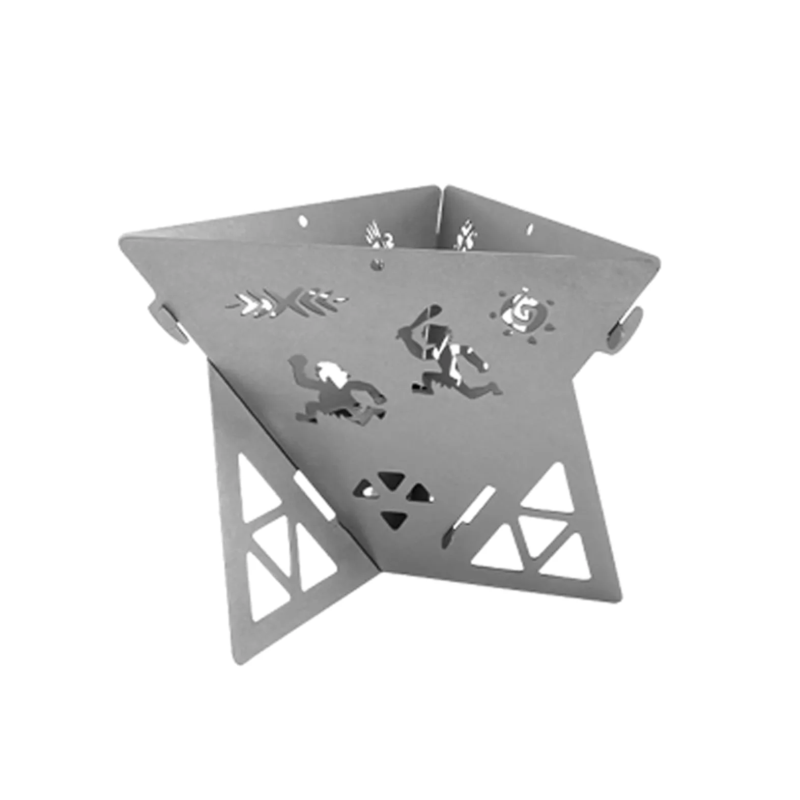 Braciere da Esterno Piccolo Modello Perforato Fornello da Esterno Molteplici Aperture di Ventilazione Base Triangolare Stabile Adatto per Attività All'aperto e Campeggio(A)