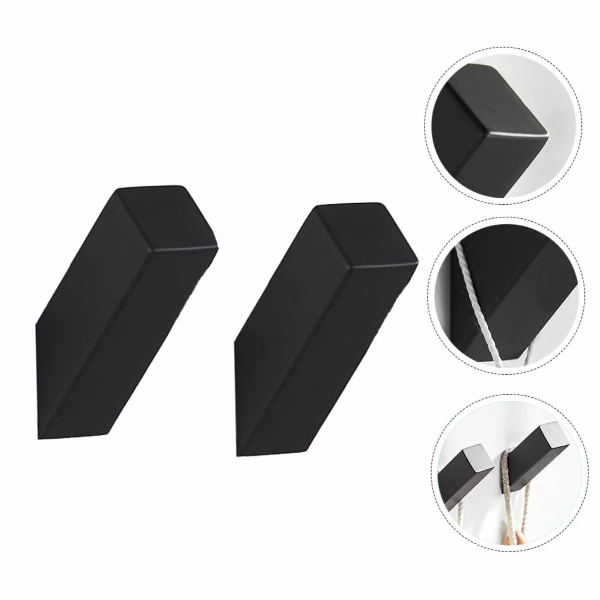 Gadpiparty 4pezzi Ganci Appendini Neri Acciaio Inossidabile Per Bagno e Cucina Per Asciugamani Accappatoi e Abbigliamento Facile Installazione Su Superfici Lisce