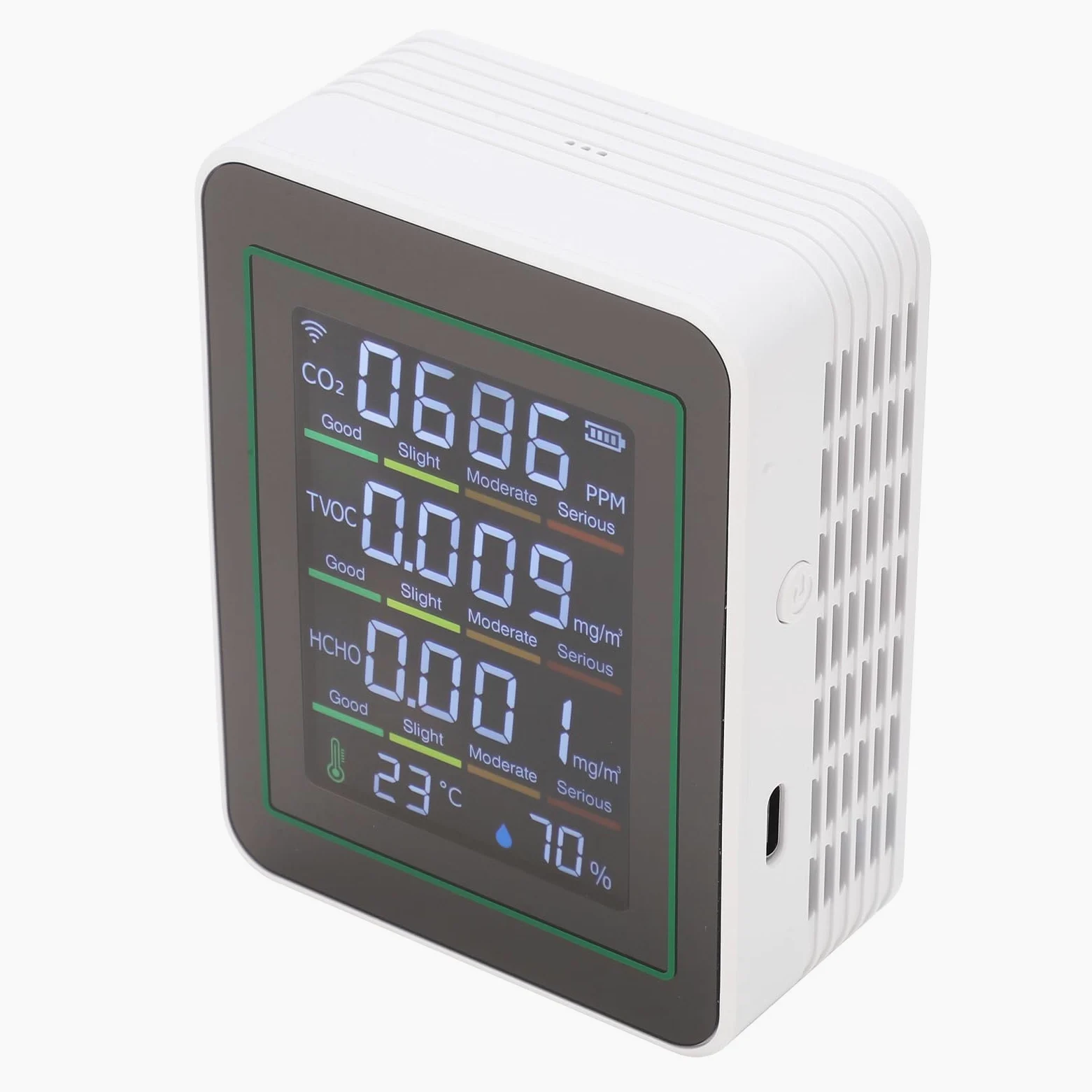 Rilevatore di CO2 per Interni, Monitor Multifunzionale della qualità Dell'aria con Display LCD per Serra, Palestra, Ufficio Domestico, Connessione WiFi Smart (#1)