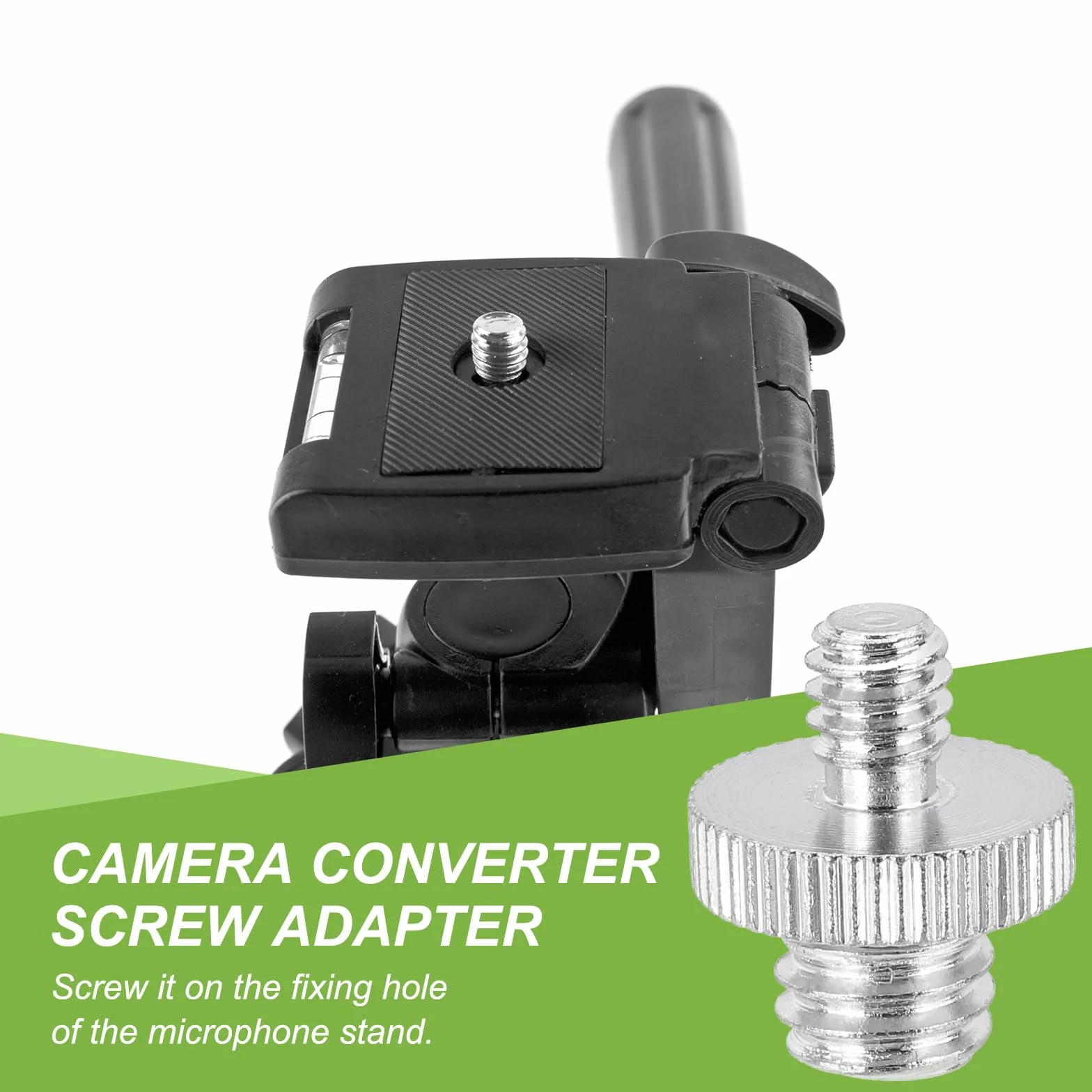 PATIKIL Adattatore Filettato Da 3/8" Maschio A 1/4" Maschio Per Treppiede Fotocamera, 2 Pezzi Adattatore Convertitore Per Microfono Treppiede Monopiede Testa A Sfera Supporto Luce, Argento