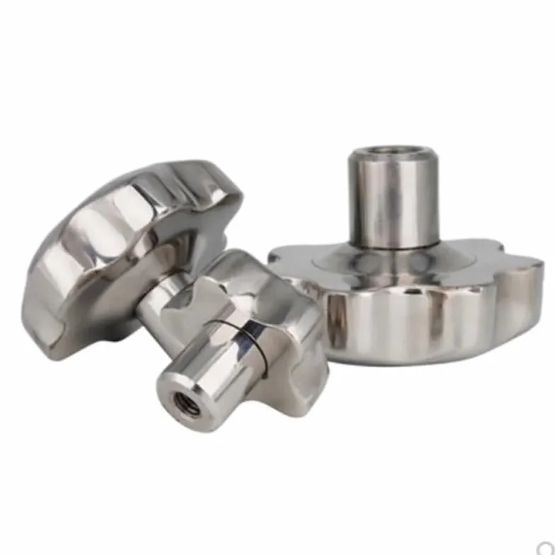 Manopola a Stella In Acciaio Inox 304 M8 Testa 42mm Dado di Serraggio