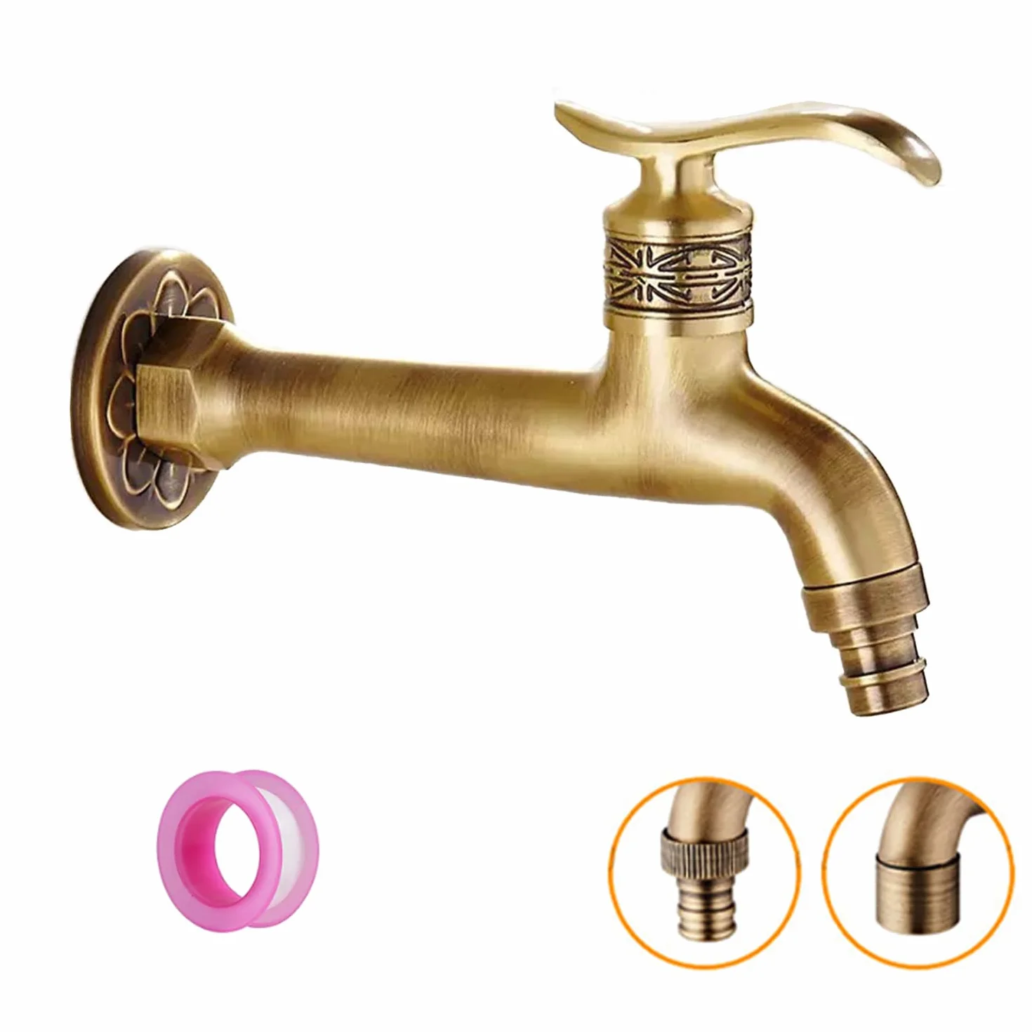 Lungo Manico in Ottone Antico Rubinetto Acqua Fredda Rubinetto Bagno Mop Piscina Lavatrice Giardino Decorativi Rubinetti Tubo da Giardino