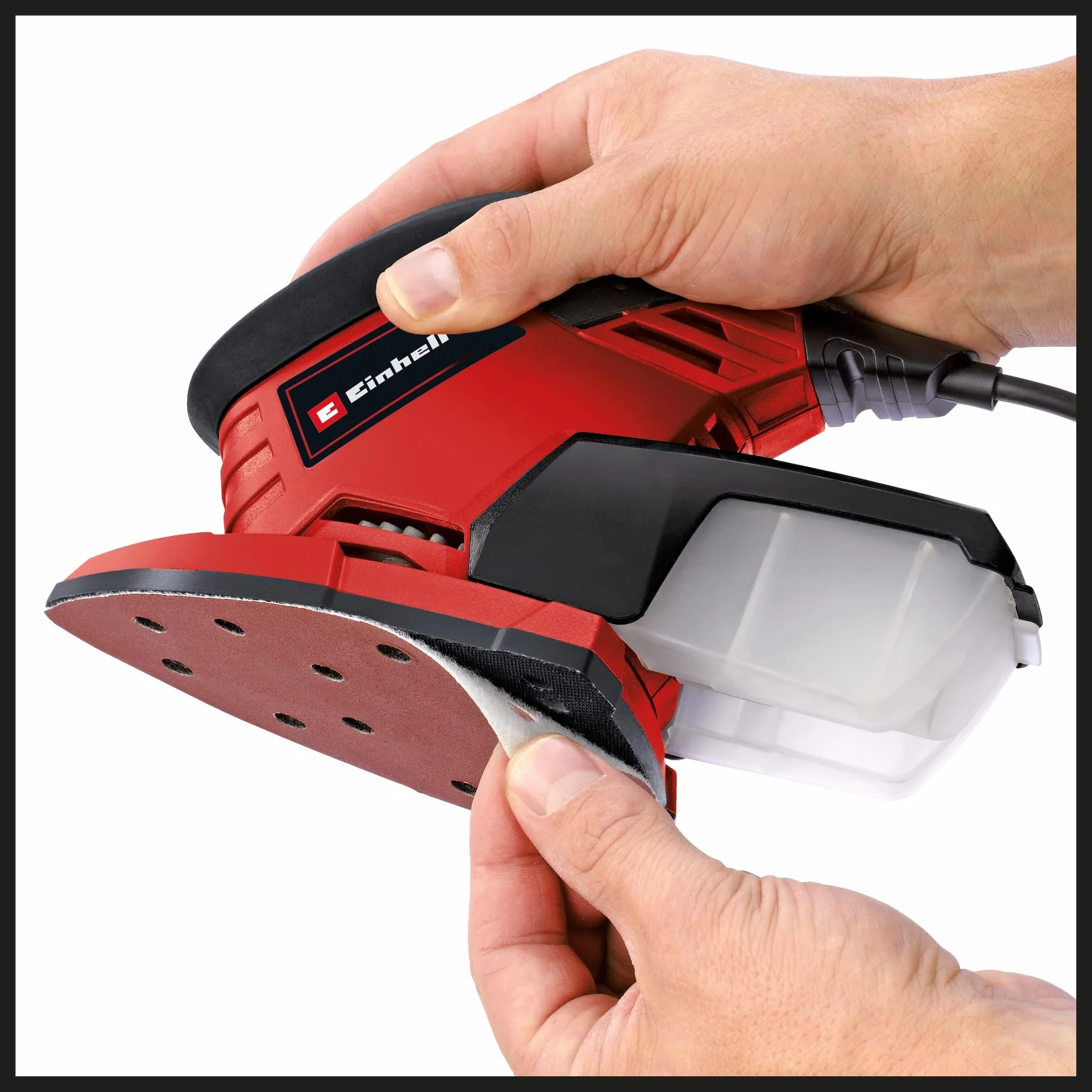 Einhell TE-OS 1320 LEVIGATRICE ORBITALE PALMARE (tensione 220 V, potenza 130 W, oscillazioni al min. 24000, ampiezza oscillazioni 2 mm, platorello 150 x 150 x 100 mm, Inclusi 3 fogli carta abrasiva)