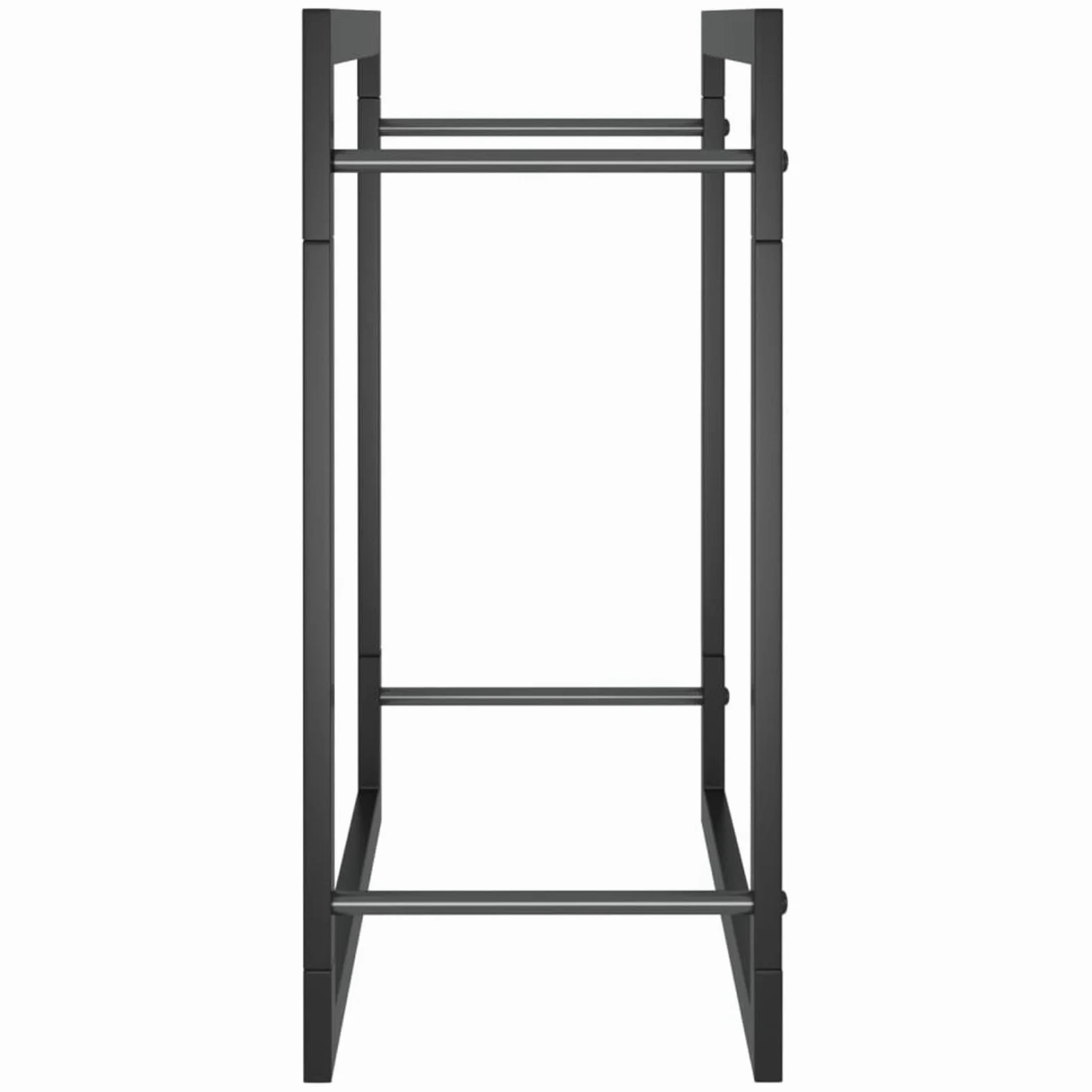 Homgoday Portalegna Nero Opaco 50x28x56 cm in Acciaio, Portalegna da Interno, Portalegna da Ardere, Porta Legna per Camino, Legnaia da Interno, Impilabile Stufa Ripiano Legno