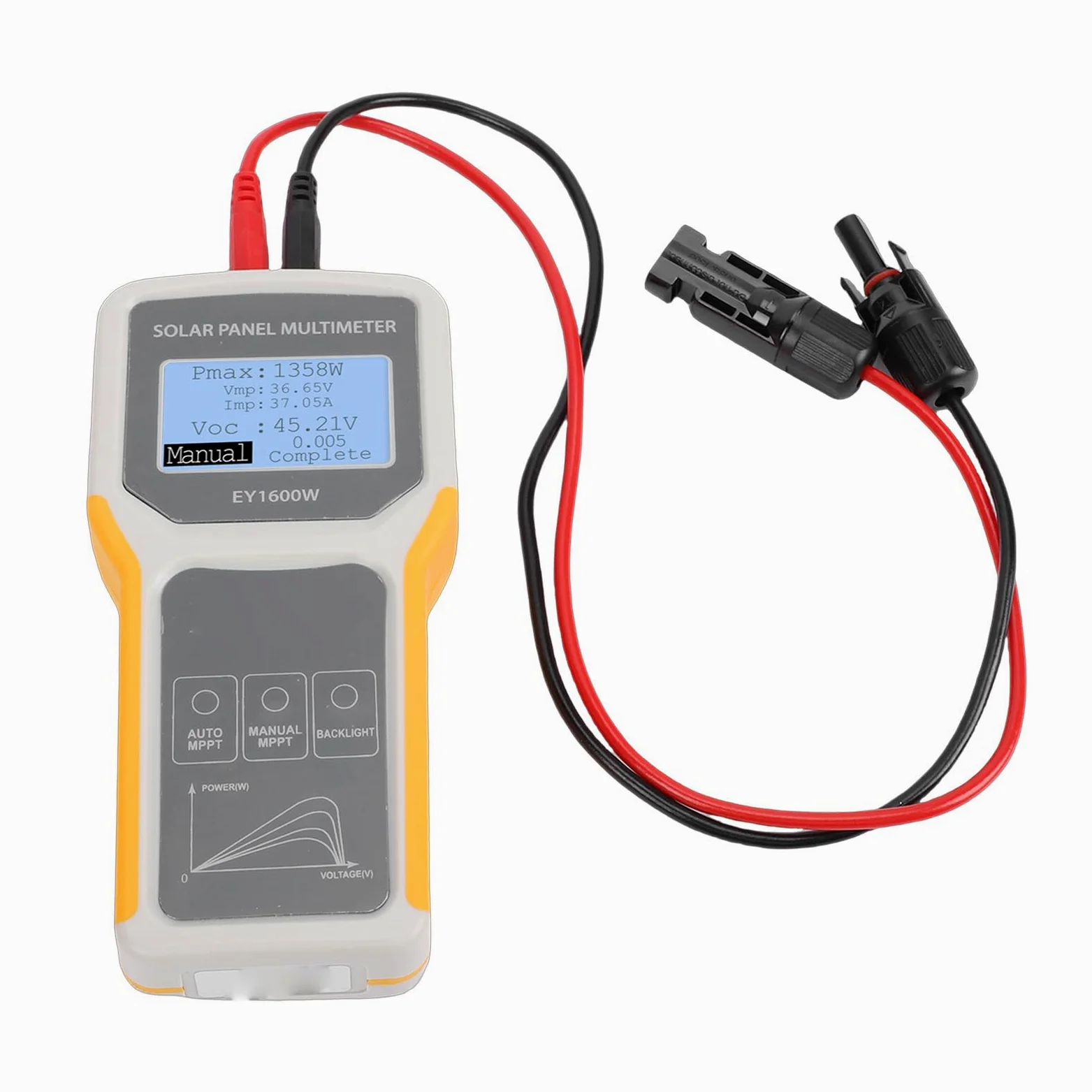 Tester per Pannelli Solari, Multimetro Fotovoltaico MPPT, Tester per Schermo LCD con Borsa EVA, Gamma da 5 W A 1600 W da 0 A A 60 A, Ideale per Produttori e Utenti di Pannelli Solari