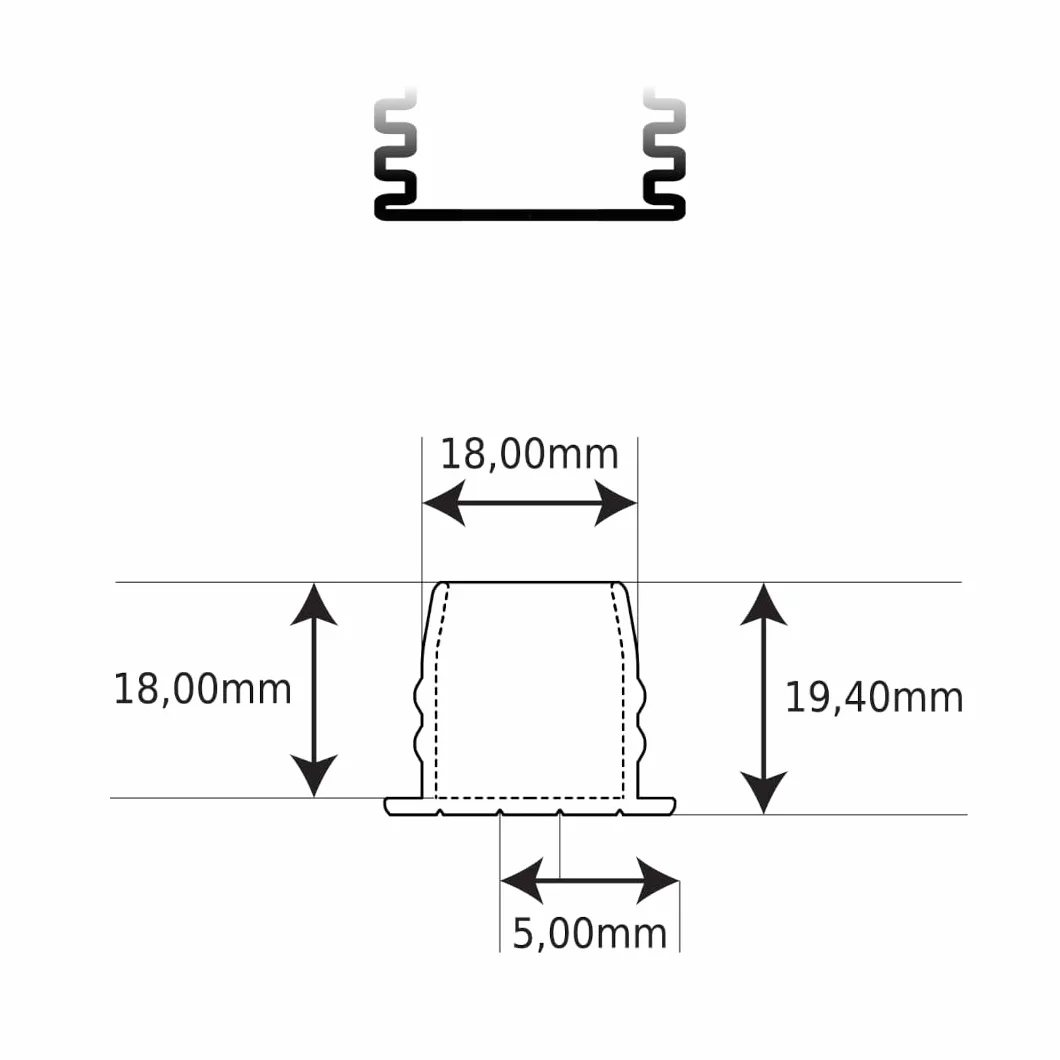 Copertura per tubo flessibile Schlauch EN25 per montaggio esterno/interno sigillatura