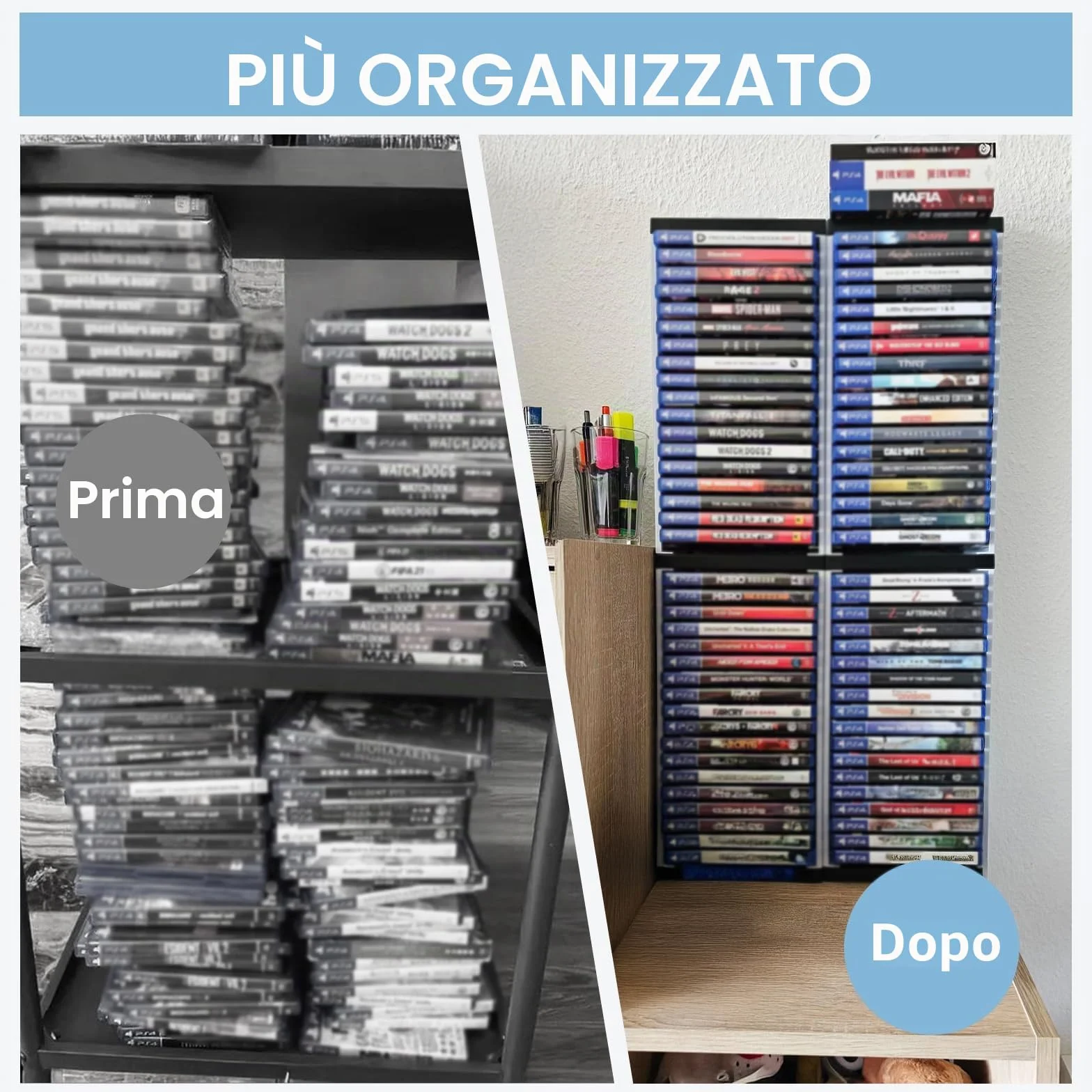 Queen.Y Supporto per Rack Torre di Archiviazione per Scatola di Dischi di Gioco per Ripiano di Archiviazione PS5 con 36 Pezzi di Dischi di Gioco, Supporto per Xbox Switch Games
