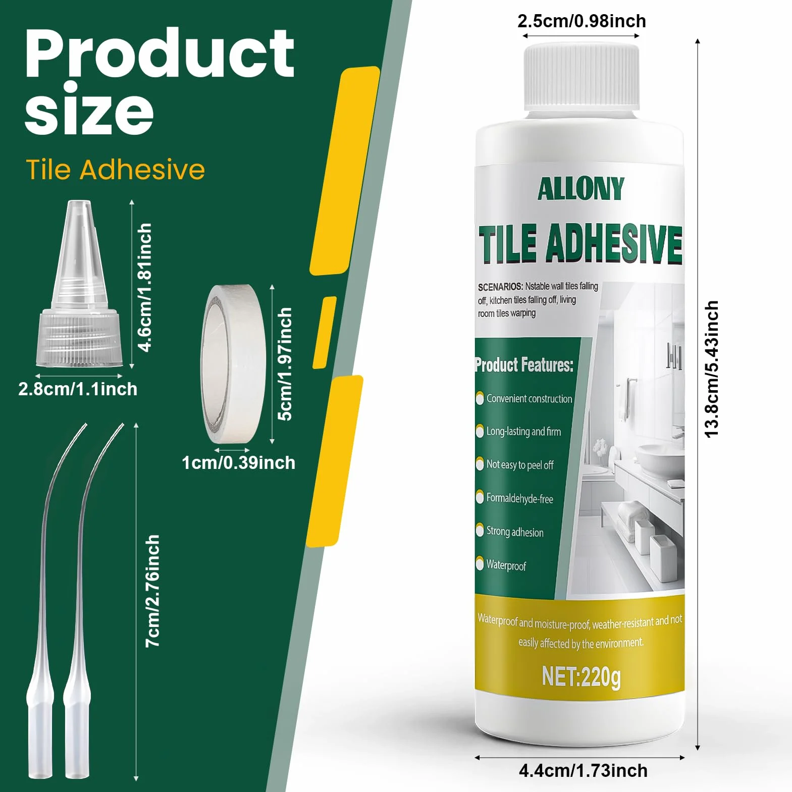 Colla per Piastrelle Ceramiche 220g Esterna e Interna