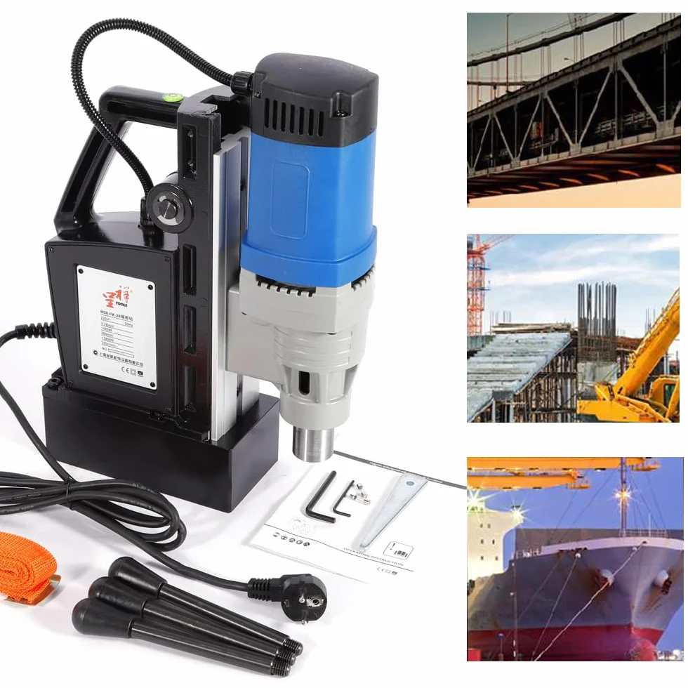 Trapano magnetico 1680 W 3-28 mm foratura nucleo acciaio guida ago 13000 N