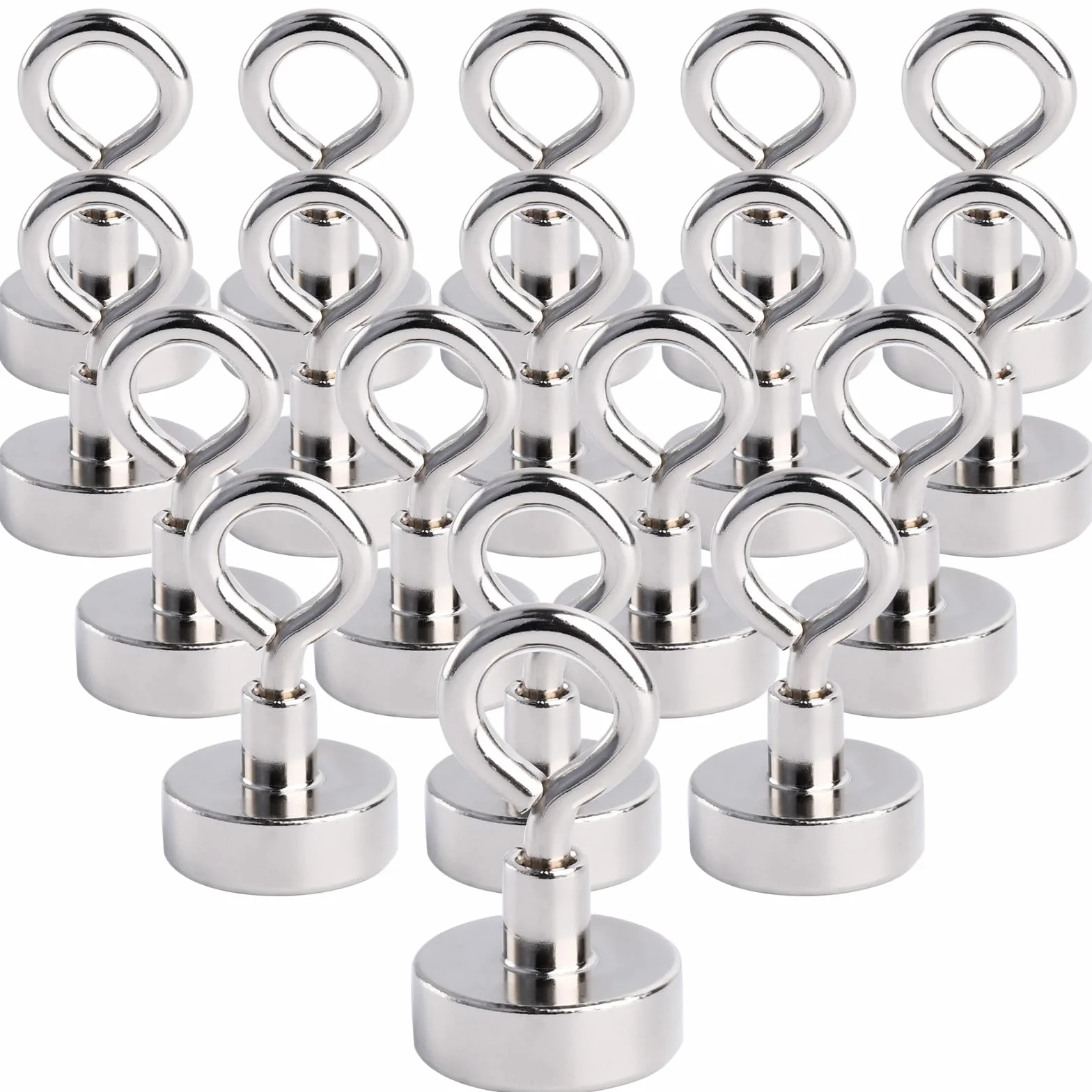 MIN CI Haki magnetyczne neodymowe 20 mm 10 kg siła ciągu, zestaw 18 sztuk
