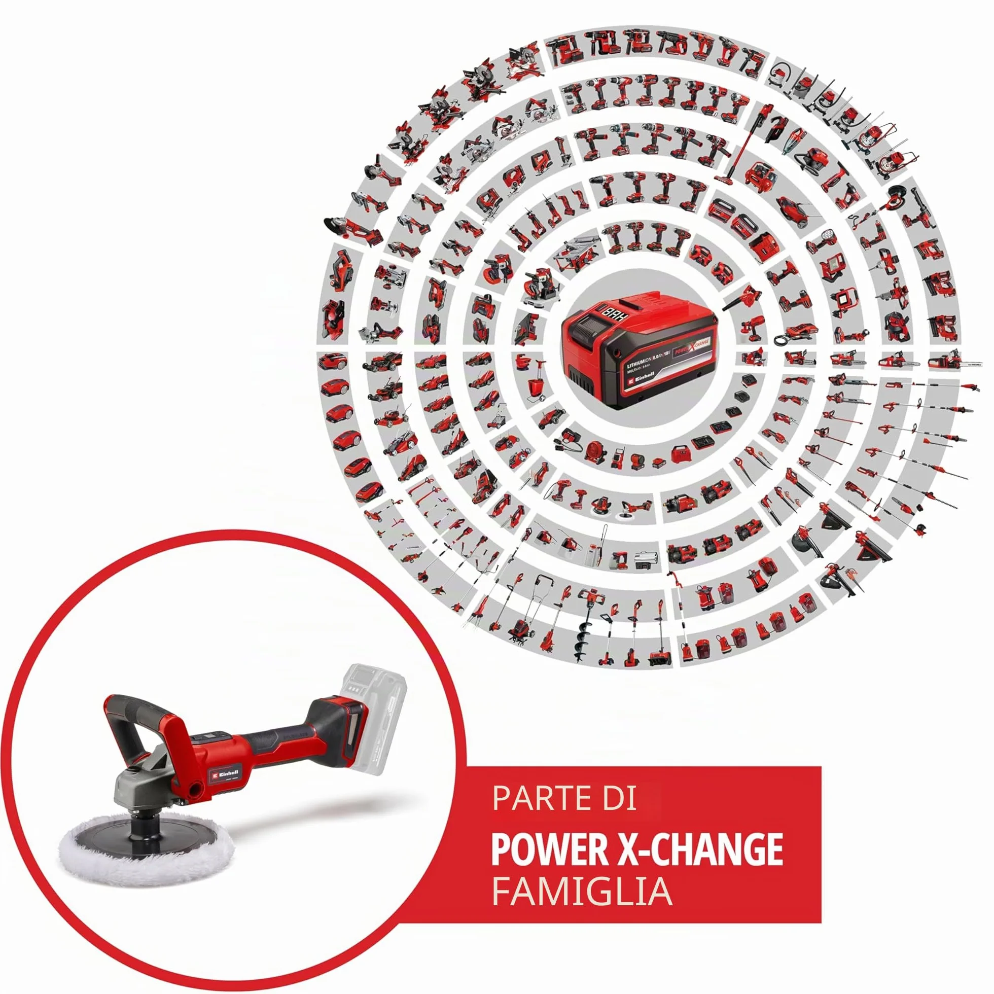Einhell CE-CP 18/180 Li E-Solo Lucidatrice levigatrice a batteria Power X-Change brushless
