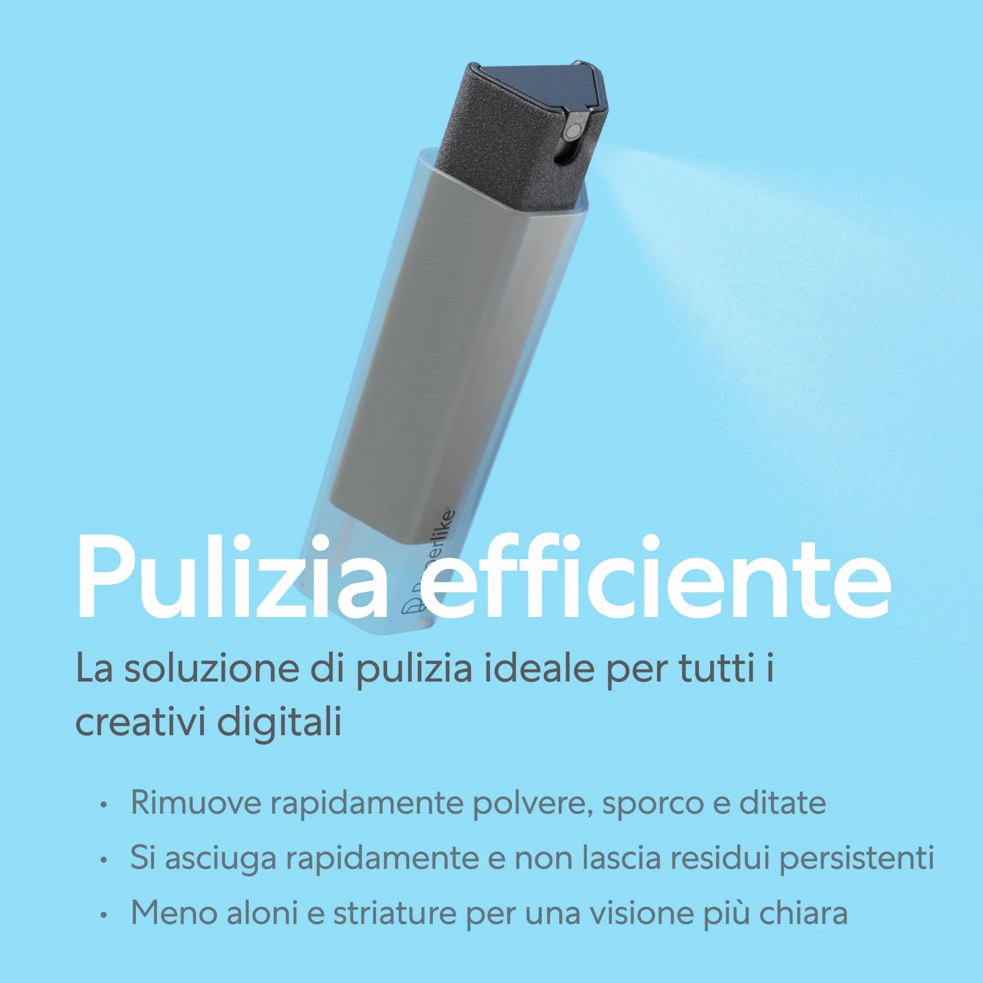 Paperlike® All-in-one Cleaning Kit - Flacone spray in microfibra ricaricabile & soluzione pulente + 5 compresse di ricarica - sicuro su display di iPad & dispositivi elettronici