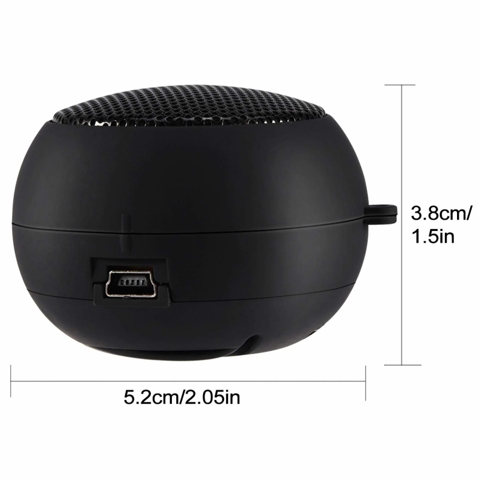 Goshyda Mini Altoparlante, Altoparlante Retrattile Portatile Leggero da Viaggio USB da 3,5 mm a Bassa Potenza con Batteria, per MP3, MP4, MP5, telefoni cellulari, Computer(Nero)