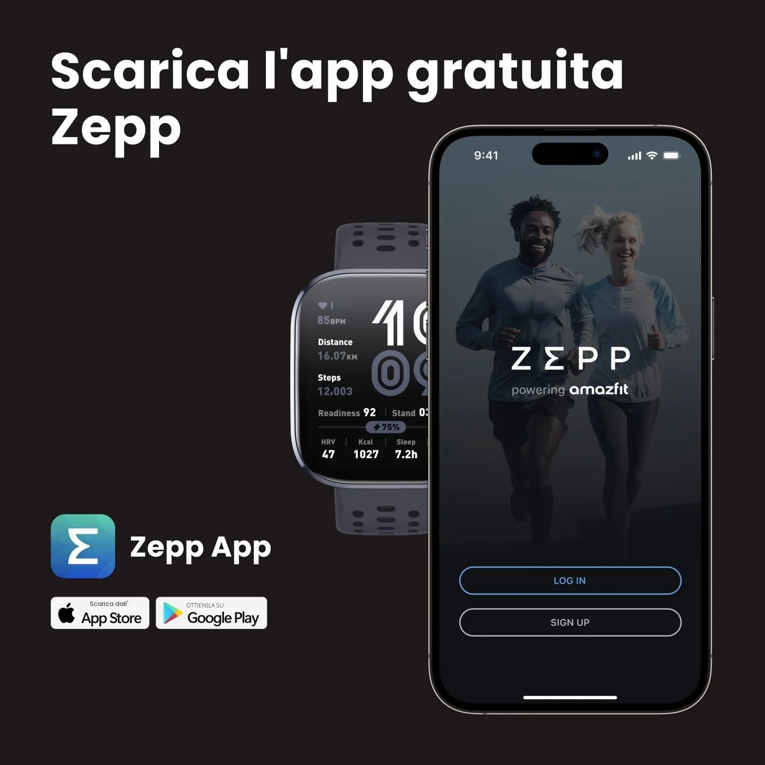 Amazfit Bip 6 Smartwatch 46mm, Batteria 14 giorni, AMOLED 1,97", GPS Mappe, IA, Chiamate Bluetooth, Monitor Salute Sonno, 140+ Sport, Fitness, Impermeabile 5ATM, Nero