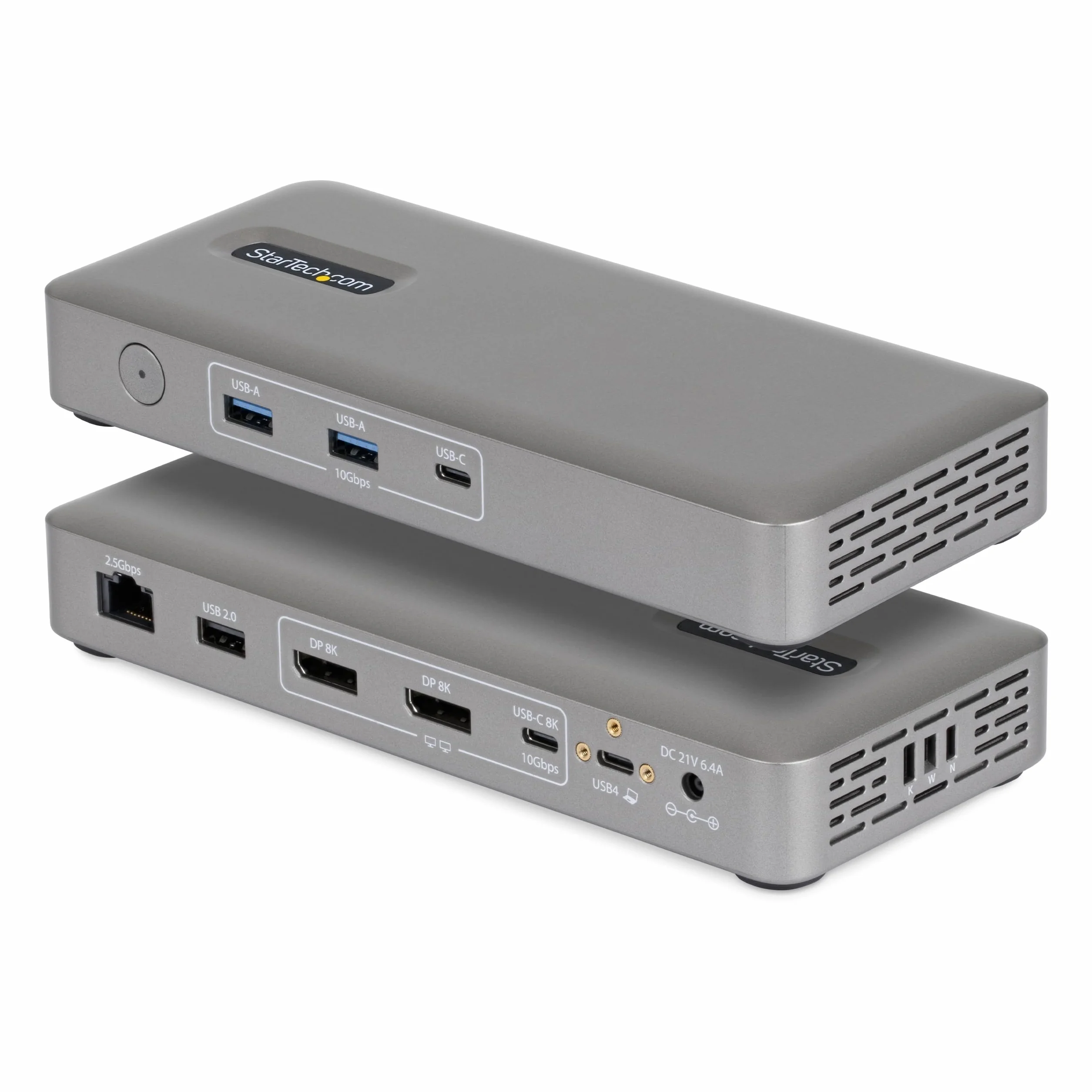 StarTech Docking Station USB4, Doppio Monitor 4K senza Driver per macOS e Windows, Dock USB-C Universale con Power Delivery da 100W per Laptop, Ethernet 2,5GbE