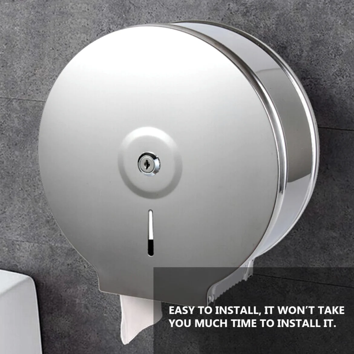 Porta Rotolo Carta da Muro Rotondo in Acciaio Inox 1 Pezzo | Argento, Stile Moderno, per Bagno e Toilette, Installazione Semplice, Design Unico