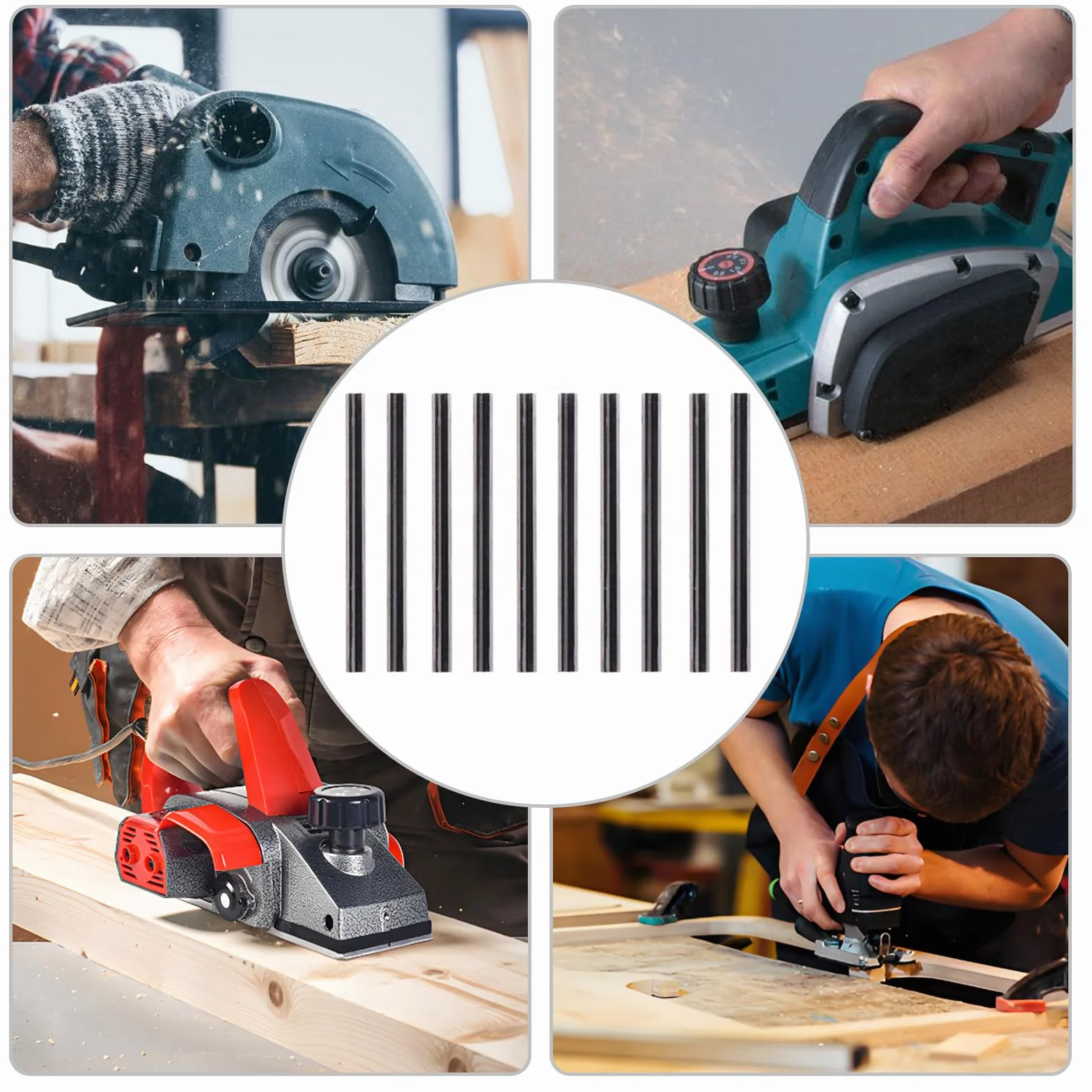 Lame per piallatrice 82 mm acciaio rapido reversibili per Makita Black & Decker Bosch DeWalt