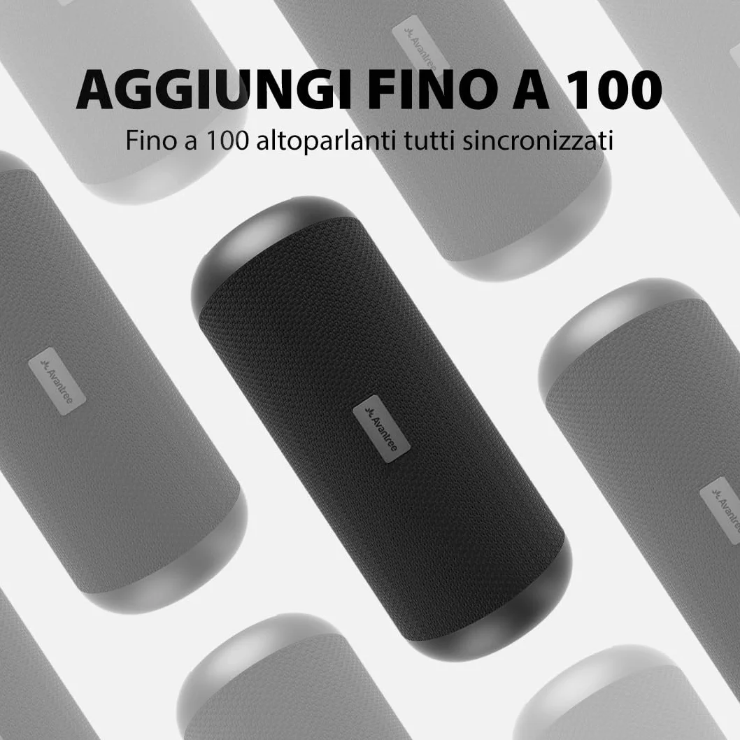 Avantree Harmony 2 - Sistema Multiroom Altoparlante Wireless Set Stereo Con Ingressi Bluetooth e Cablati, Ogni Speaker Funziona Come Altoparlante Bluetooth Portatile Indipendente