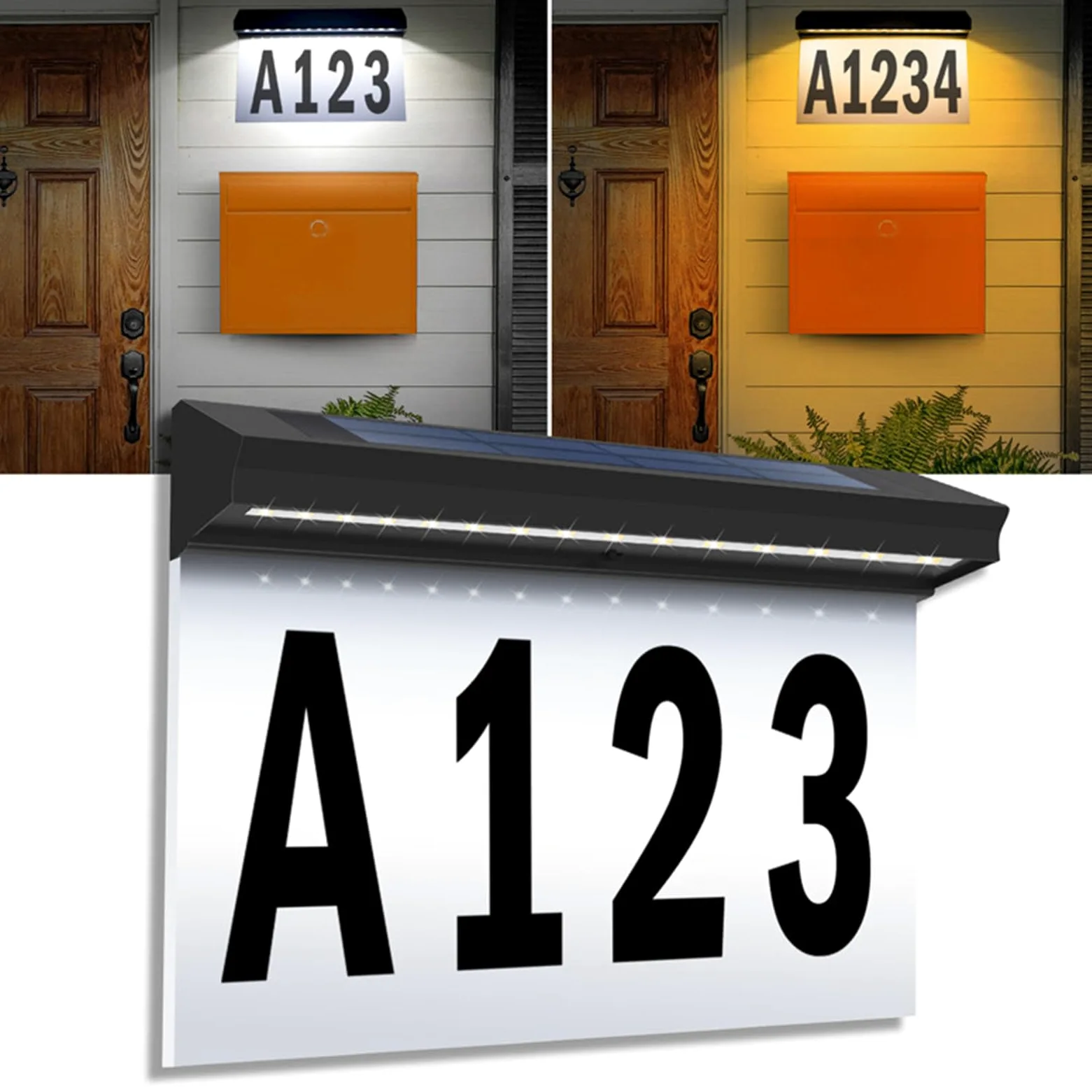 Numeri Civici Con 2 Modalità Di Illuminazione Durevole Moderno Impermeabile | Decorazione Per Con Numeri Ideale Per Cortile, Giardino, Casa, Residenza, Viale E
