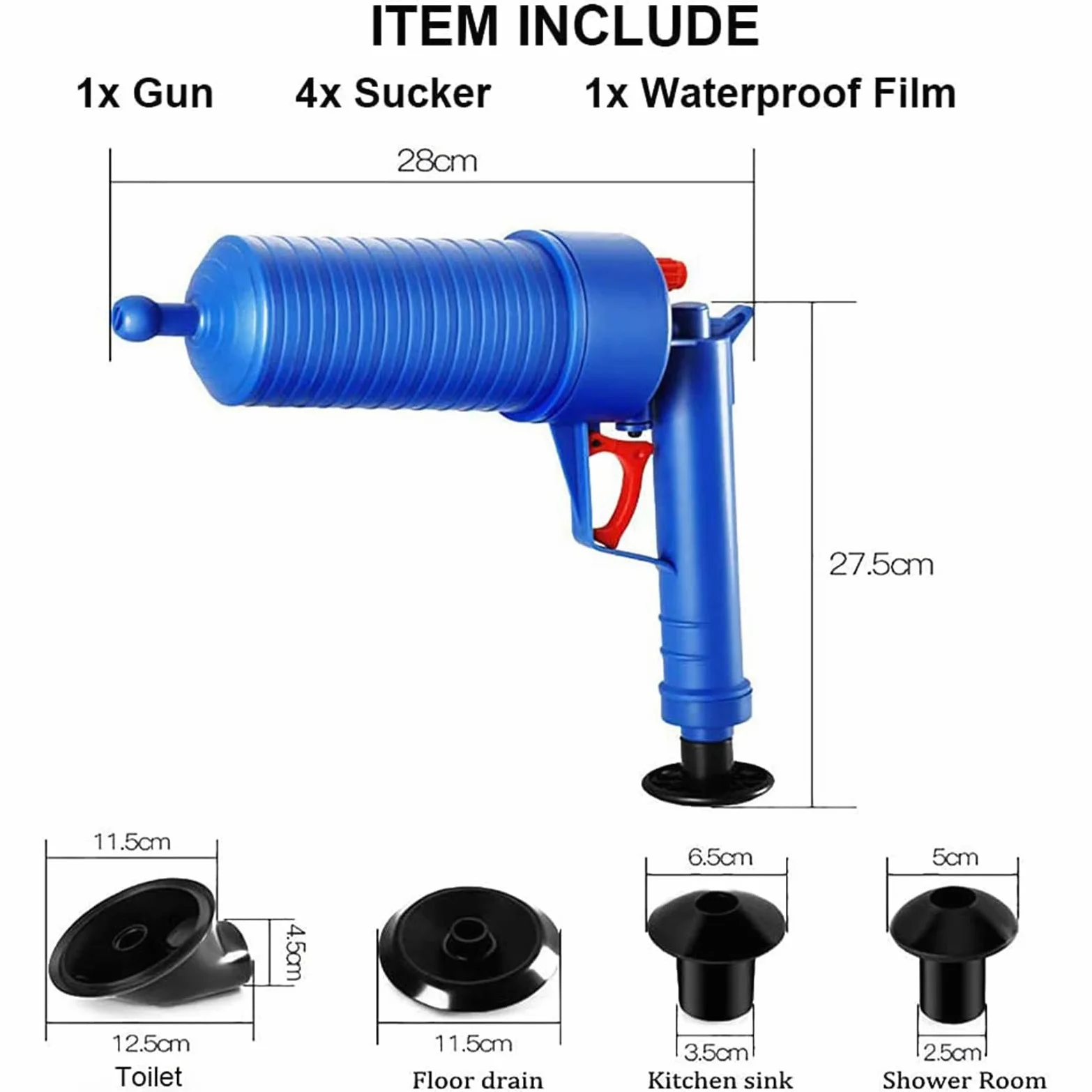 Sturalavandini A Pressione, Stura WC A Pistone Ad Aria Compressa, Igienici Stantuffo Lavello Fogna Dredge Strumento, Drain Blaster Sturatubi per Vasca da Bagno Cucina Bagno Tubo Sewer