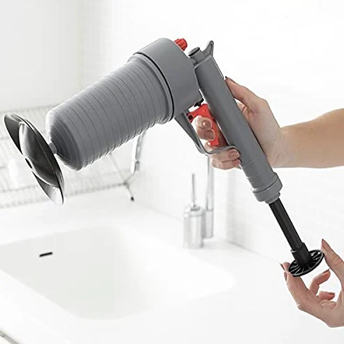 DiiZii Pistola a pressione sturalavandini,Sturatubi Ad Aria Compressa,Air Power scarico Gun, ad alta pressione potente pompa manuale Sturalavandini Opener detergente