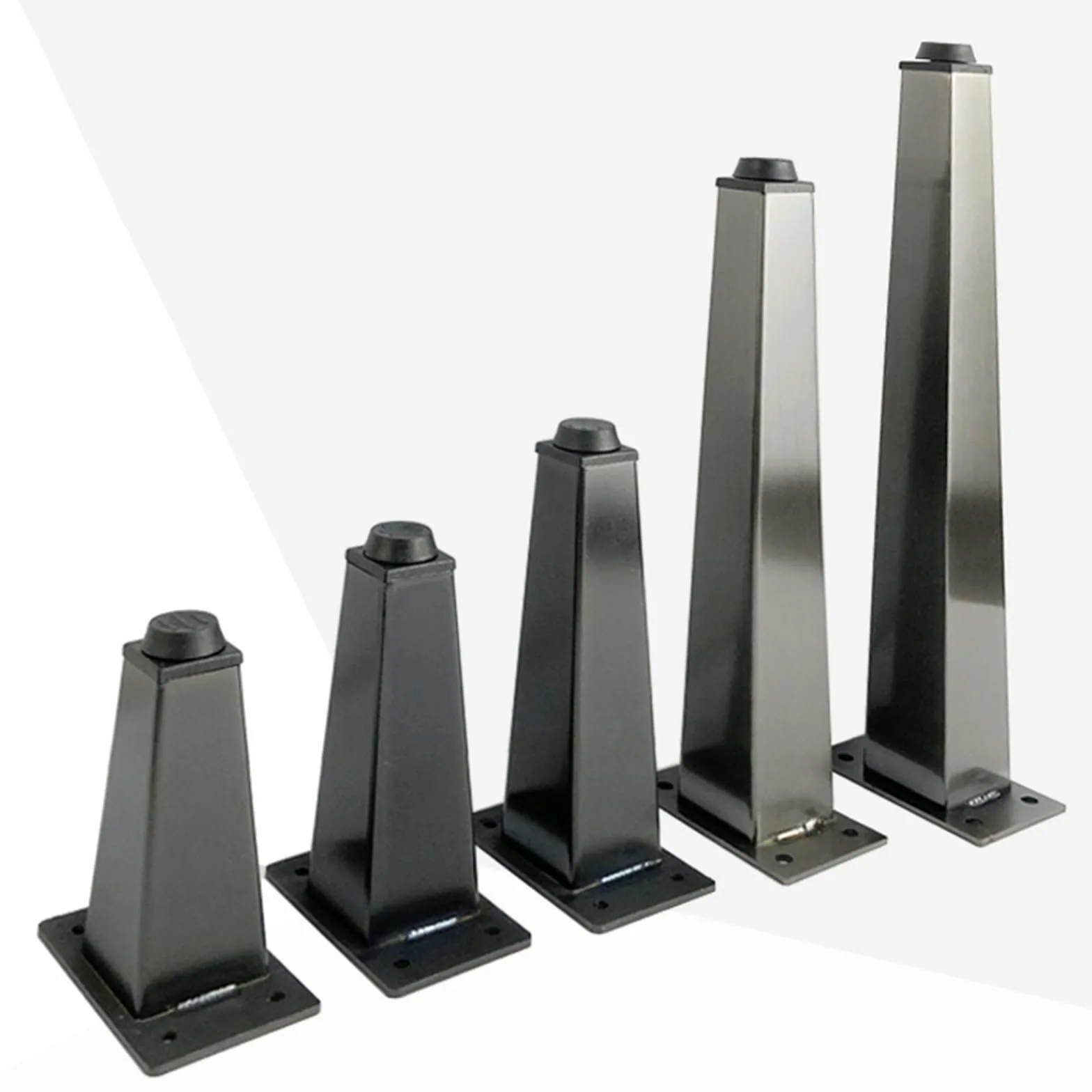 Generico Gambe per Mobili Piedini Regolabili Conici 4 Pezzi Piedini Regolabili per Tavolo Neri in Acciaio Inox Vernice Spray Piedini per Divano Altezza: 7-50,5 cm Piedini per Mobile 26 cm/10,2"