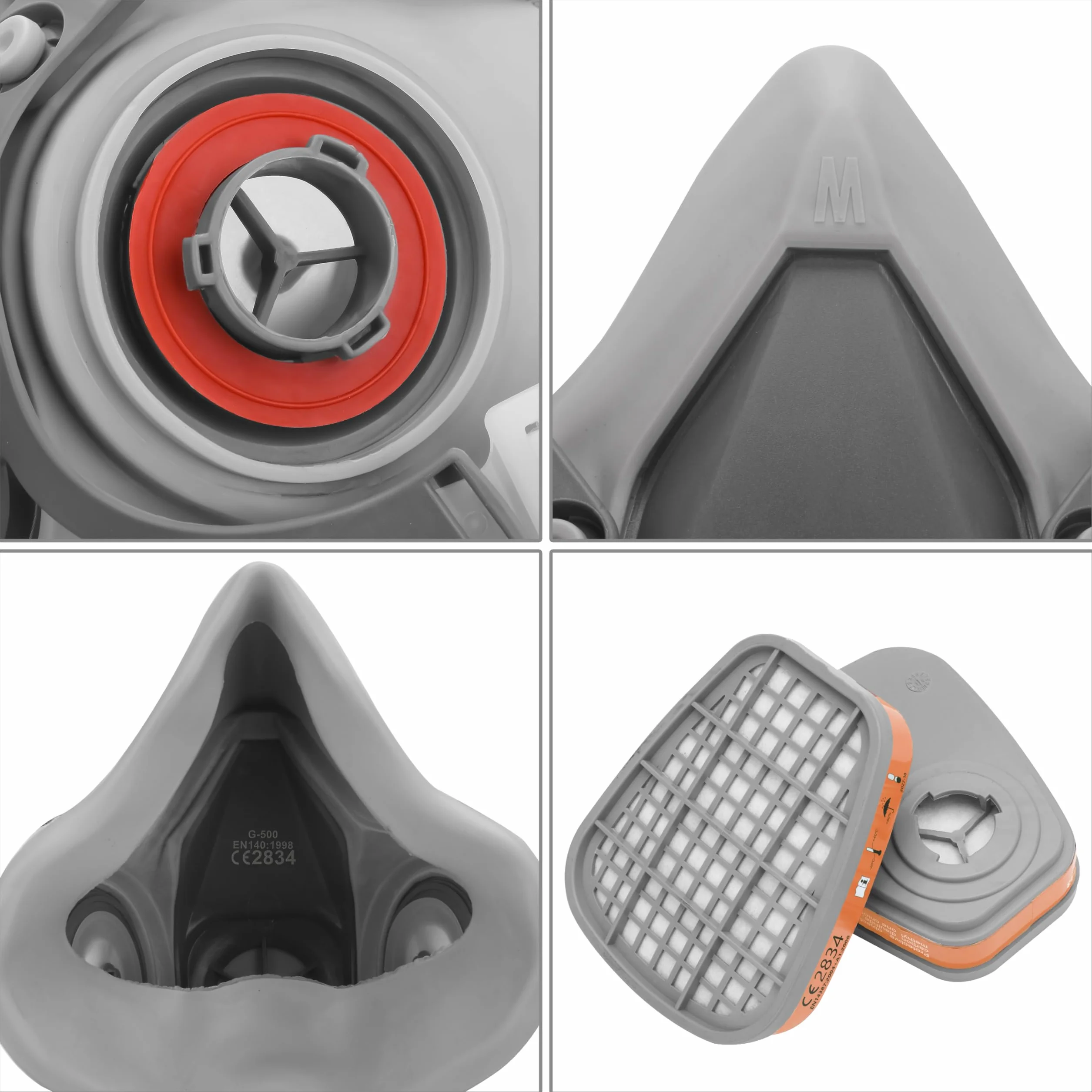 AirGearPro G-500 Maschera di protezione respiratoria riutilizzabile con filtri e occhiali di protezione