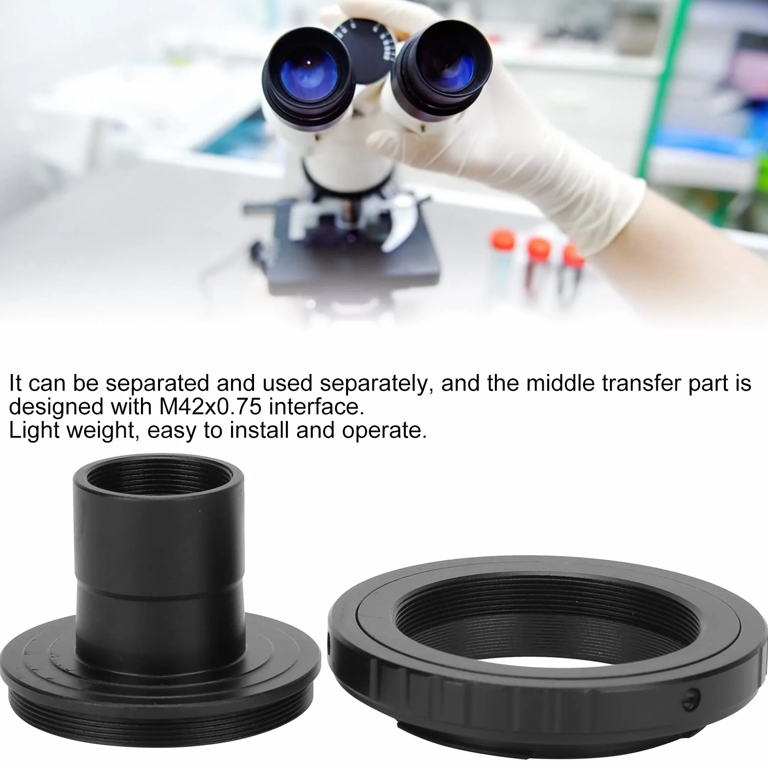 Anello Adattatore per Microscopio, Tubo di Prolunga con Attacco a T per Microscopio da 23,2 Mm Anello Adattatore per Montaggio T2 per F, Montaggio su Fotocamera