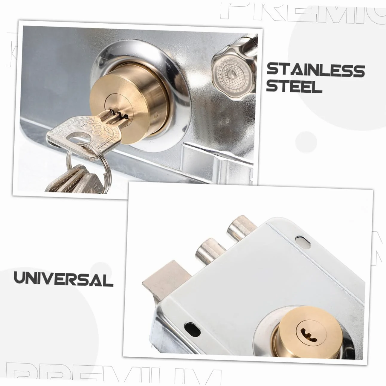 Artibetter 1set Serratura Per Porta Inossidabile Con Chiusura Catenaccio Sicurezza Antifurto Per Porte Da Camera Design e Apertura Resistente e Pratica Per La Tua Casa