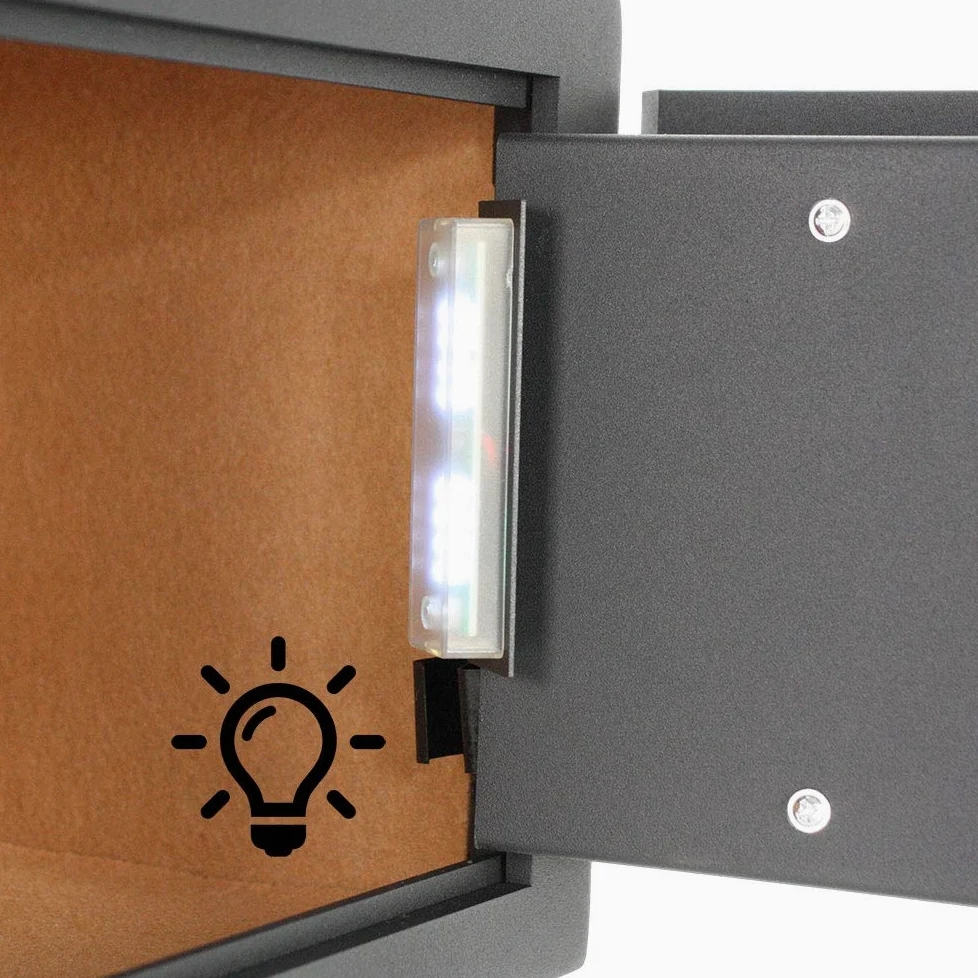 Rottner cassaforte a mobile per hotel Prestige 500, in acciaio, con serratura elettronica e pannello touch (codice master), apertura di emergenza meccanica, illuminazione interna, di colore nero.