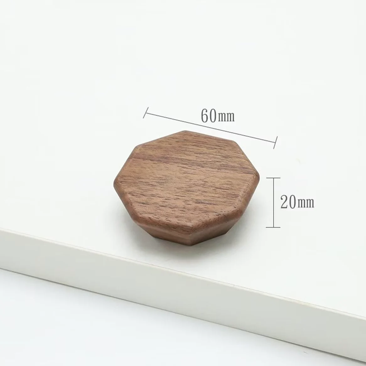 Pomelli ottagonali per cassetti, 60 mm, 10 pezzi, in legno di noce, pomelli ottagonali per ante di armadi, pomelli di ricambio per armadi, mobili, cucina, grandi dimensioni