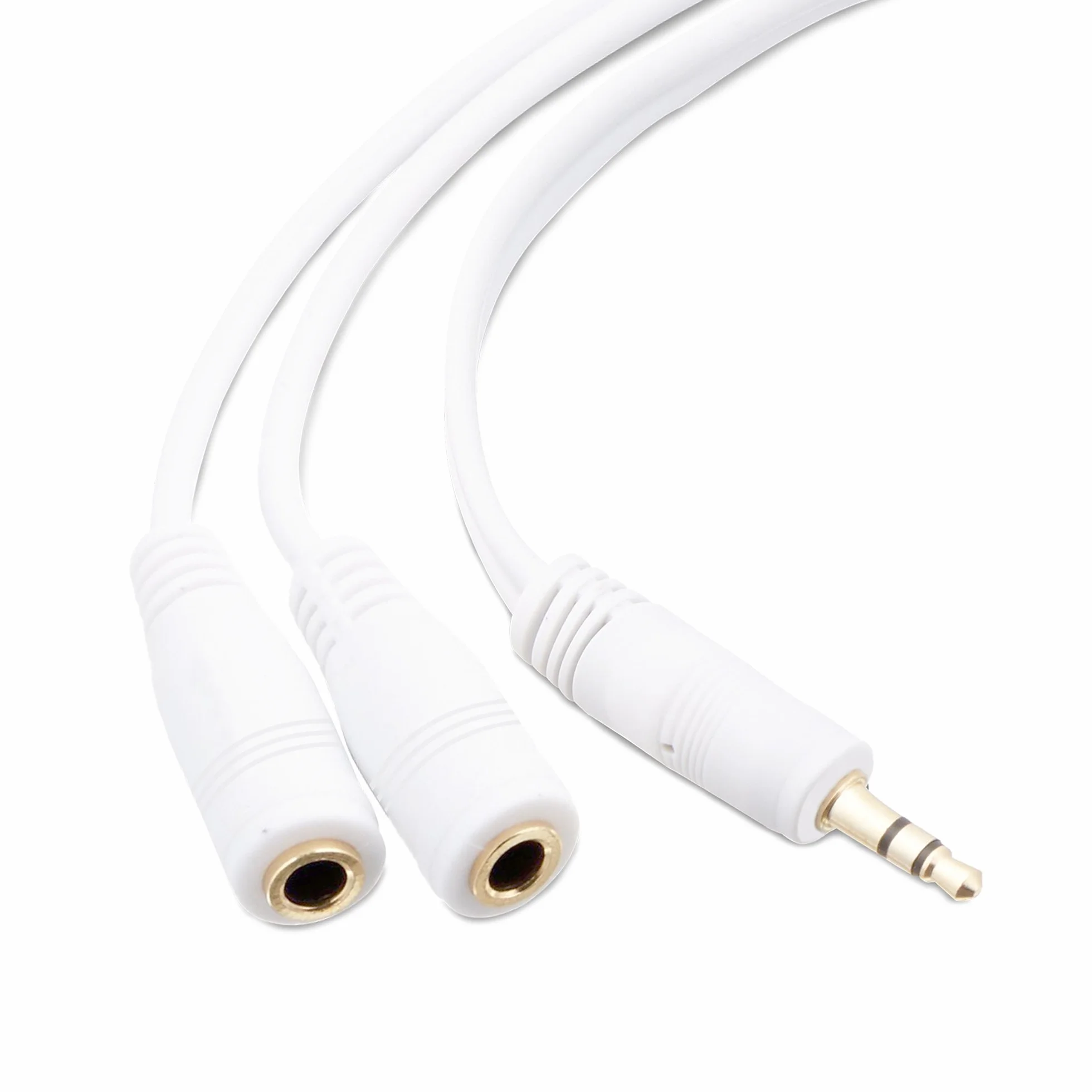 Mobi Lock Splitter a Y per cuffie da 3,5 mm | da 1 maschio a 2 femmine | ideale per tutti i lettori multimediali e altri dispositivi audio con porta da 3,5 mm (bianco)
