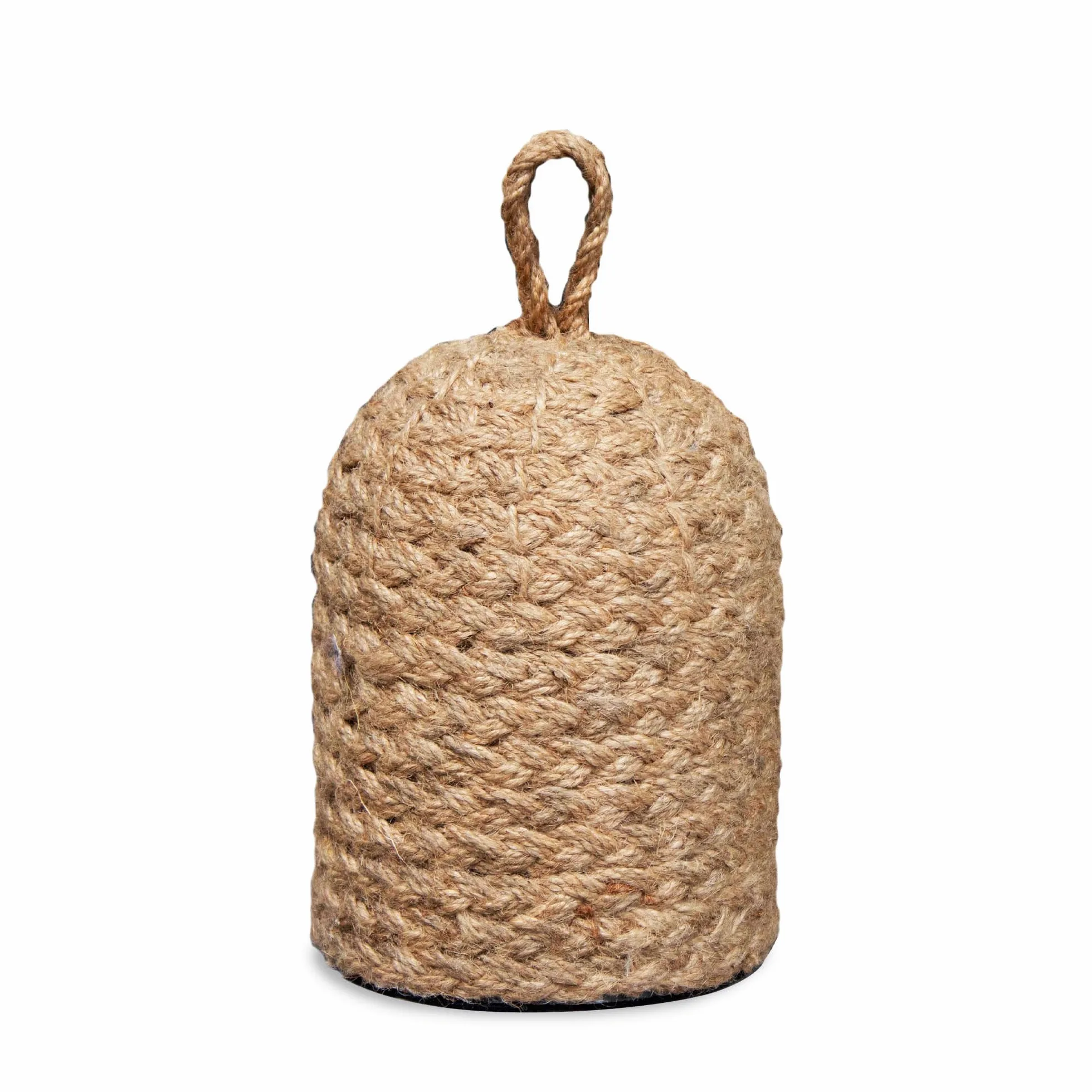 PEMAR Fermaporta in vimini naturale con maniglia, fermaporta decorativo in iuta, fermaporta pesante per interni, blocco mantiene la porta aperta, Jammer rustico. 5,1 '' D x 9 '' H (ita)