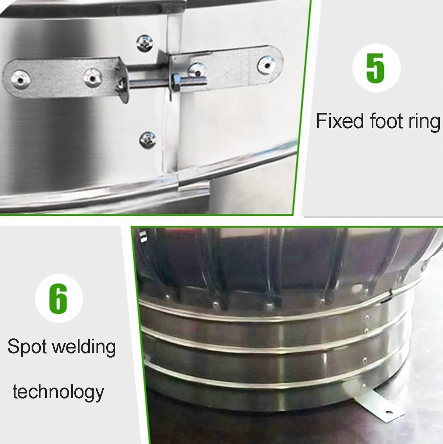 Comignolo in Acciaio Inox, 250 mm, Antivento e Protezione dalla Pioggia per Una circolazione dell'Aria ottimale e la Sicurezza del Tetto, Ideale per Uso residenziale.