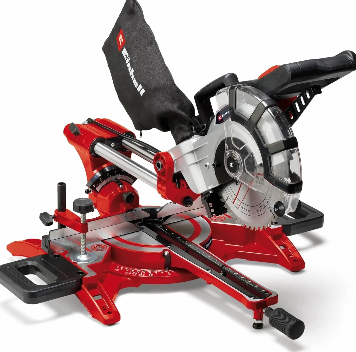 Einhell troncatrice TC-SM 2131/1 Dual (max 1.800 W, 4.900 min-1, funzione di trazione integrata, arresto pezzo, dispositivo di serraggio, incl. lama in metallo duro, laser)