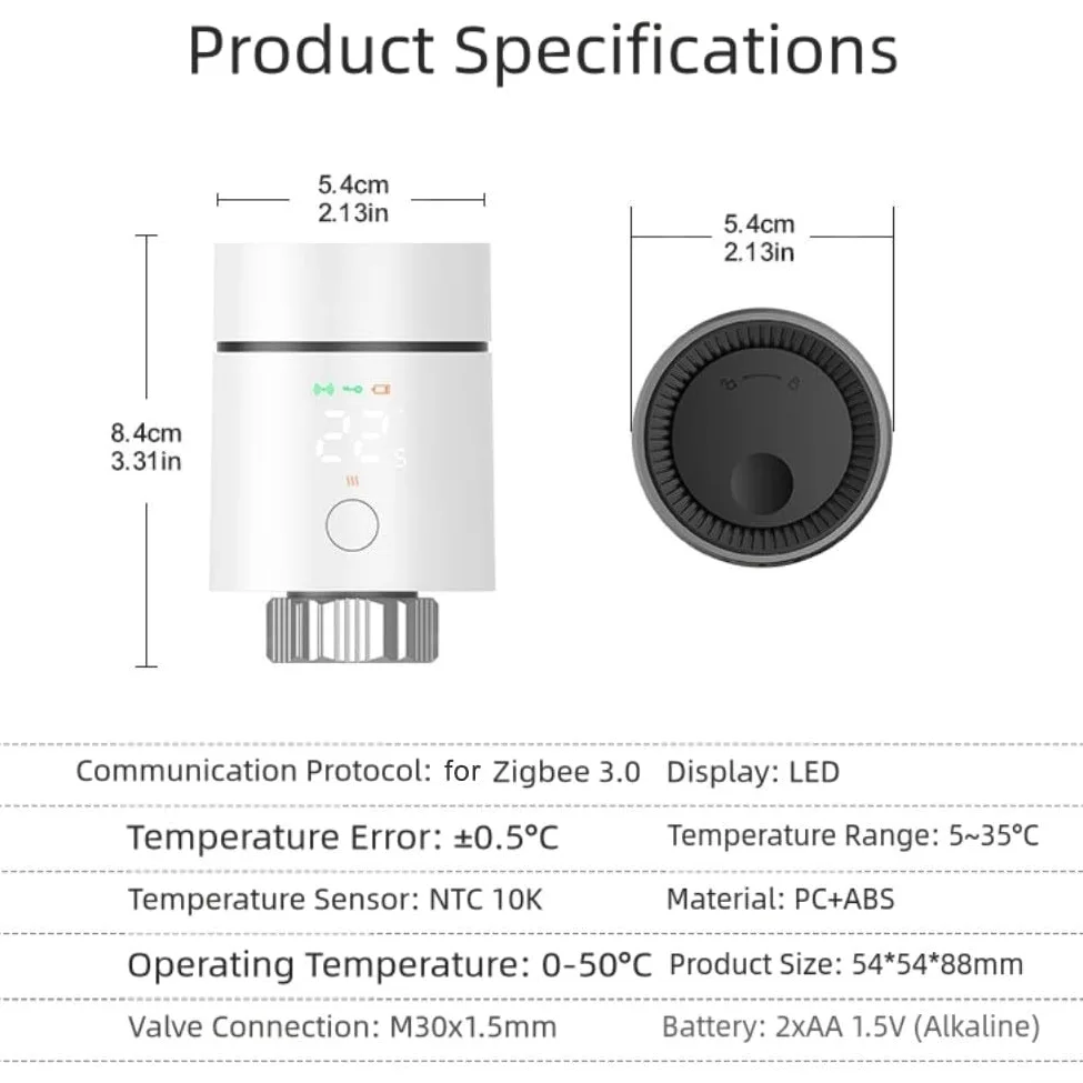 Smart TRV Radiatore Termostato Valvole, Per ZigBee 3.0 Per Tuya Termostato Programmabile Radiatore Smart Temperatura Valvola di Controllo