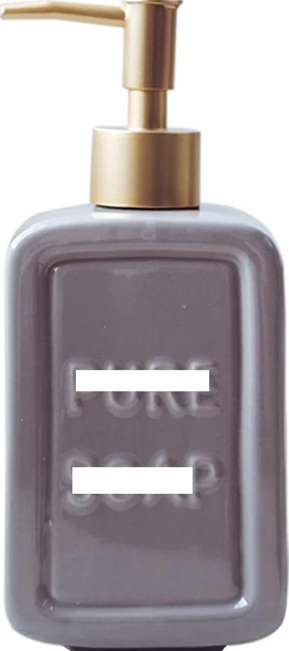 dispenser per sapone, Distributore di sapone, distributore, lozione ricaricabile for il piano del mobile bagno, shampoo in ceramica-grigio-475ml/16,8oz