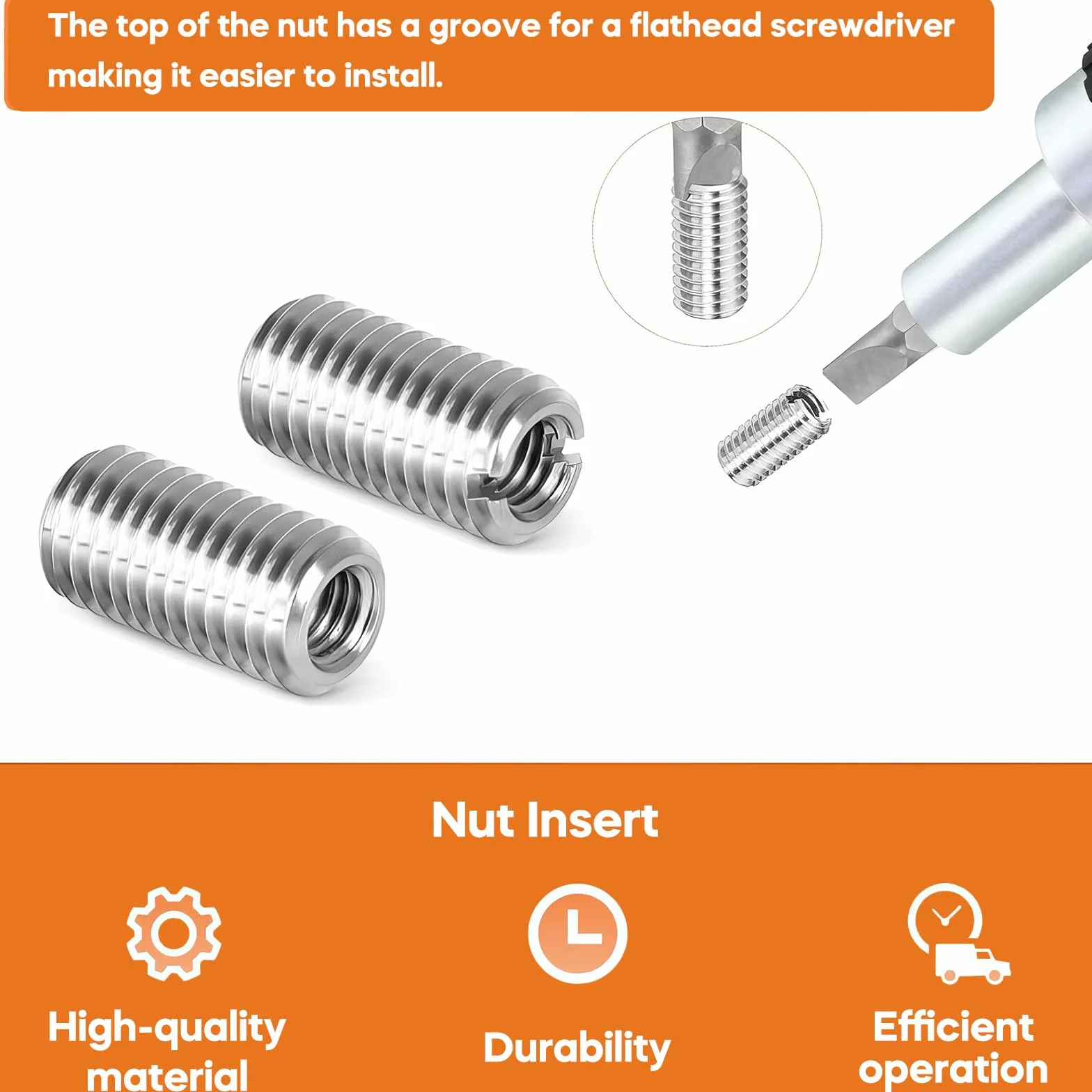 10 inserti filettati M8 su M6,adattatore filettato in acciaio inox,filettatura interna M6 X 1 e filettatura esterna M8 X 1,25,Inserto filettato autofilettante per automobili dispositivi