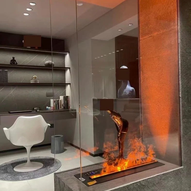 NEBE Camino a Vapore Acqueo Camino elettronico Integrato Nordic 3D Atomization Fireplace Regolabile con Pannello di Controllo e Telecomando Caminetti Elettrici(1000mm)