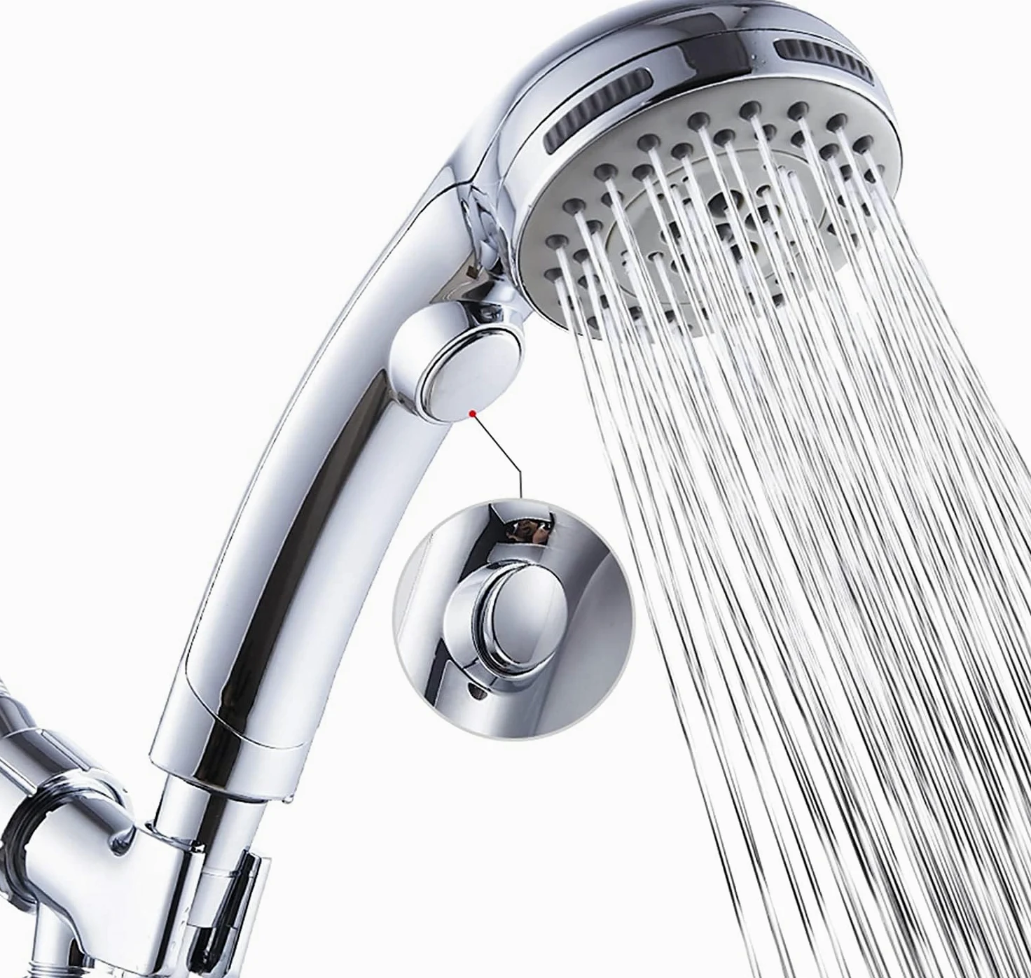 Soffione doccia ad alta pressione con 6 impostazioni, con interruttore ON/OFF e modalità di spruzzatura come in spa, soffioni doccia con spray portatile ad alta pressione
