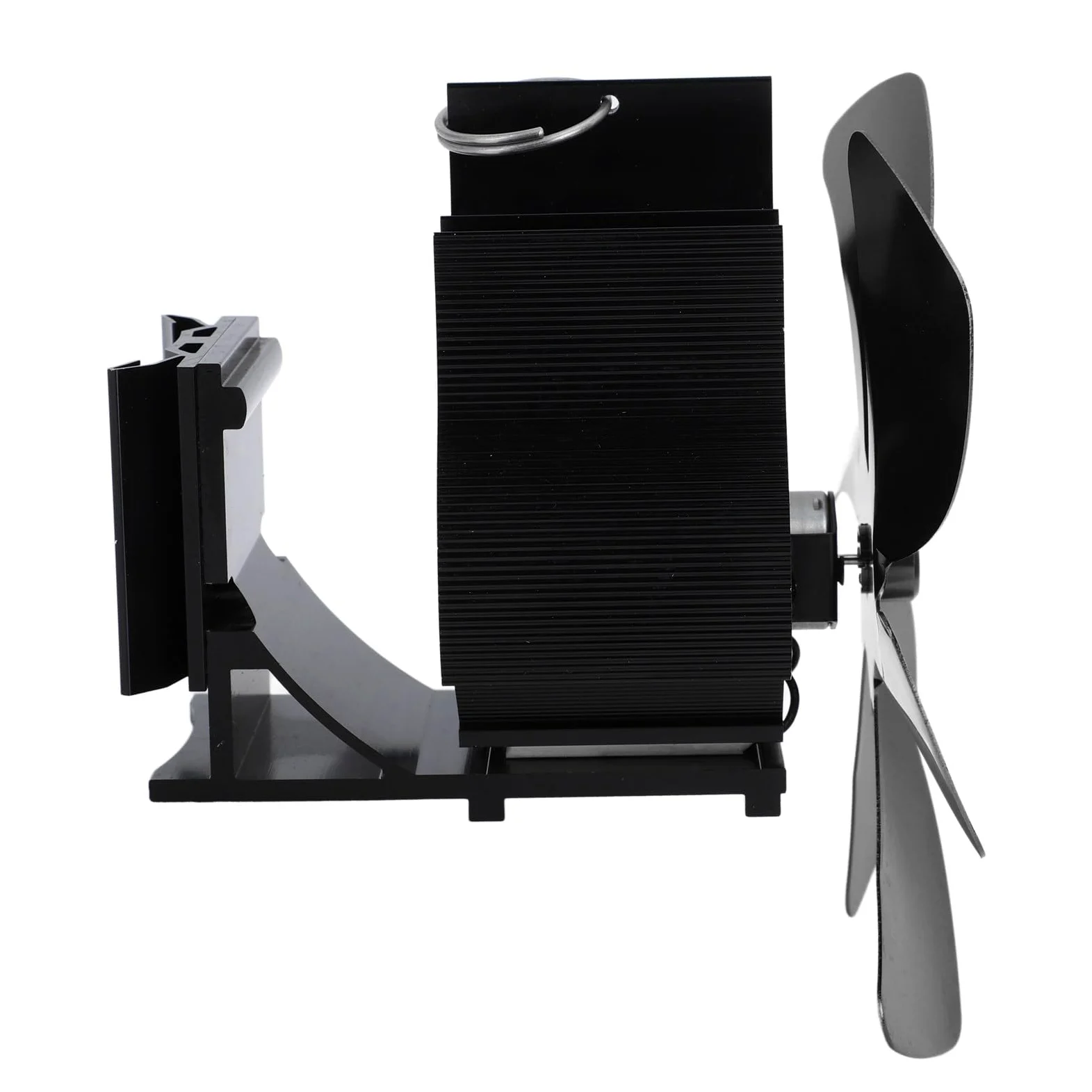 Yosoo Health Gear Ventilatore per Stufa a Legna, Ventilatore per Camino con Tubi in Lega di Alluminio con 6 Pale, Design Sospeso Alimentato a Calore, Circolazione dell'Aria a Basso Rumore per (BLACK)