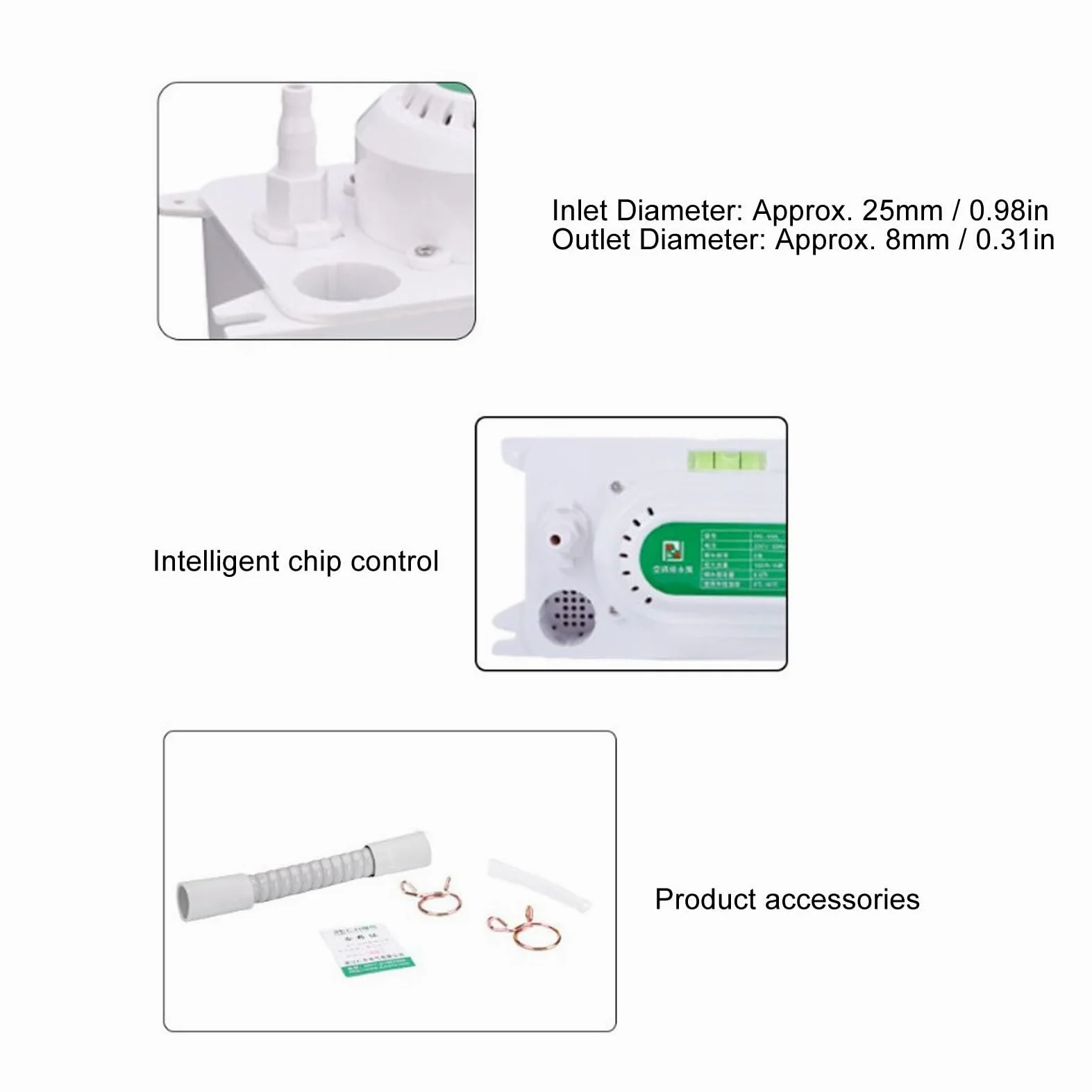 Yosoo Health Gear Pompa Automatica della Condensa per HVAC, Serbatoio Dell'acqua da 500 Ml con Indicatore di Livello, Ideale per Condizionatore e Deumidificatore, Flusso da 100 L/h