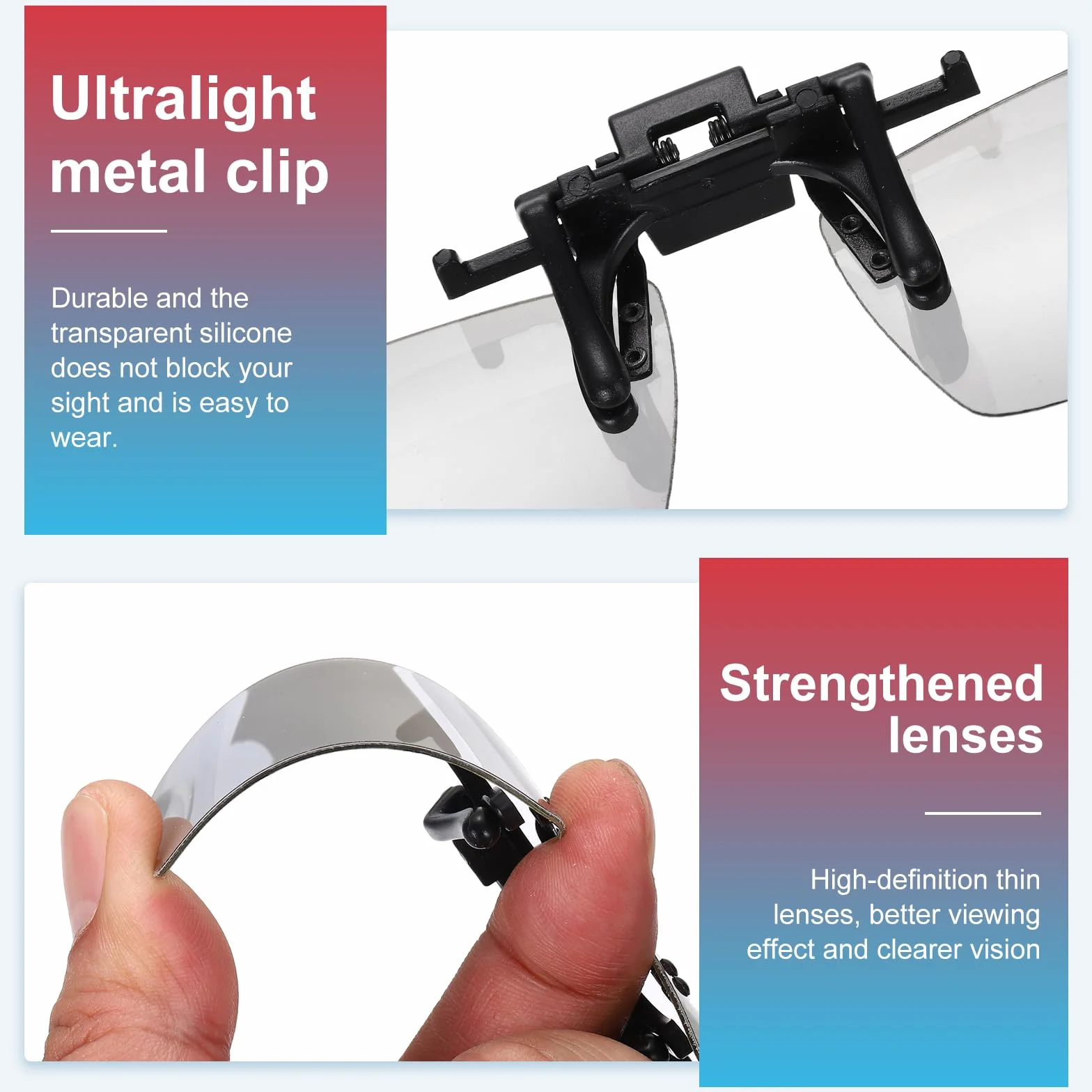 QUARKZMAN 2 Pezzi Occhiali 3D Clip-On Polarizzati, Occhiali 3D Passivi A Cornice Circolare Per Film Anaglifici Cinema Giochi TV Fotoproiettore