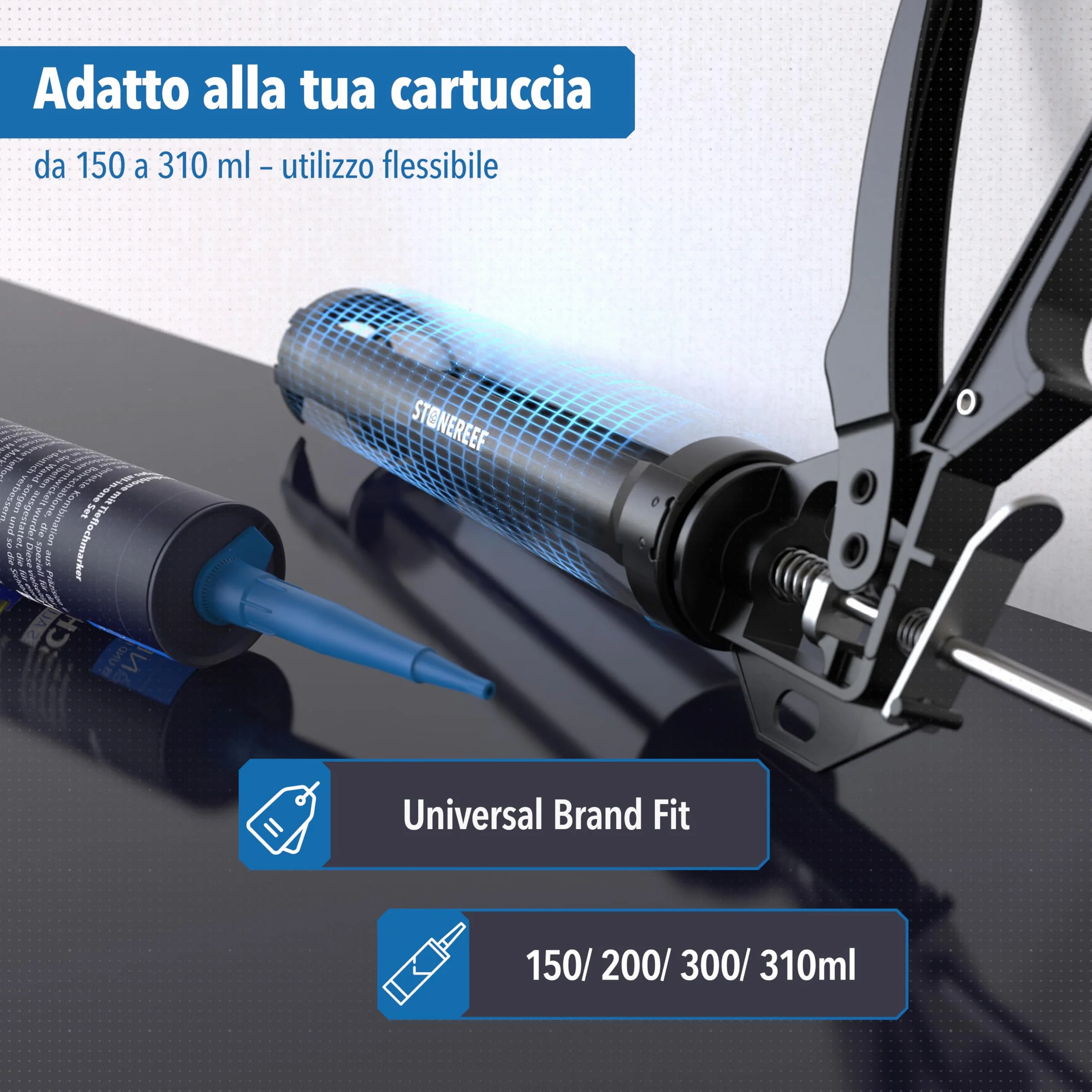 Pistola a cartuccia professionale 9" in metallo pressa per silicone